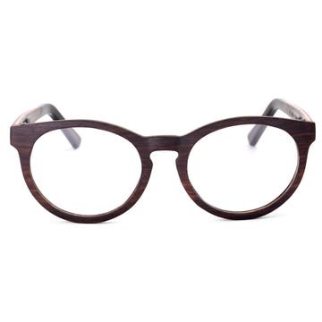 Clear Ebony Wood Framed Glasses