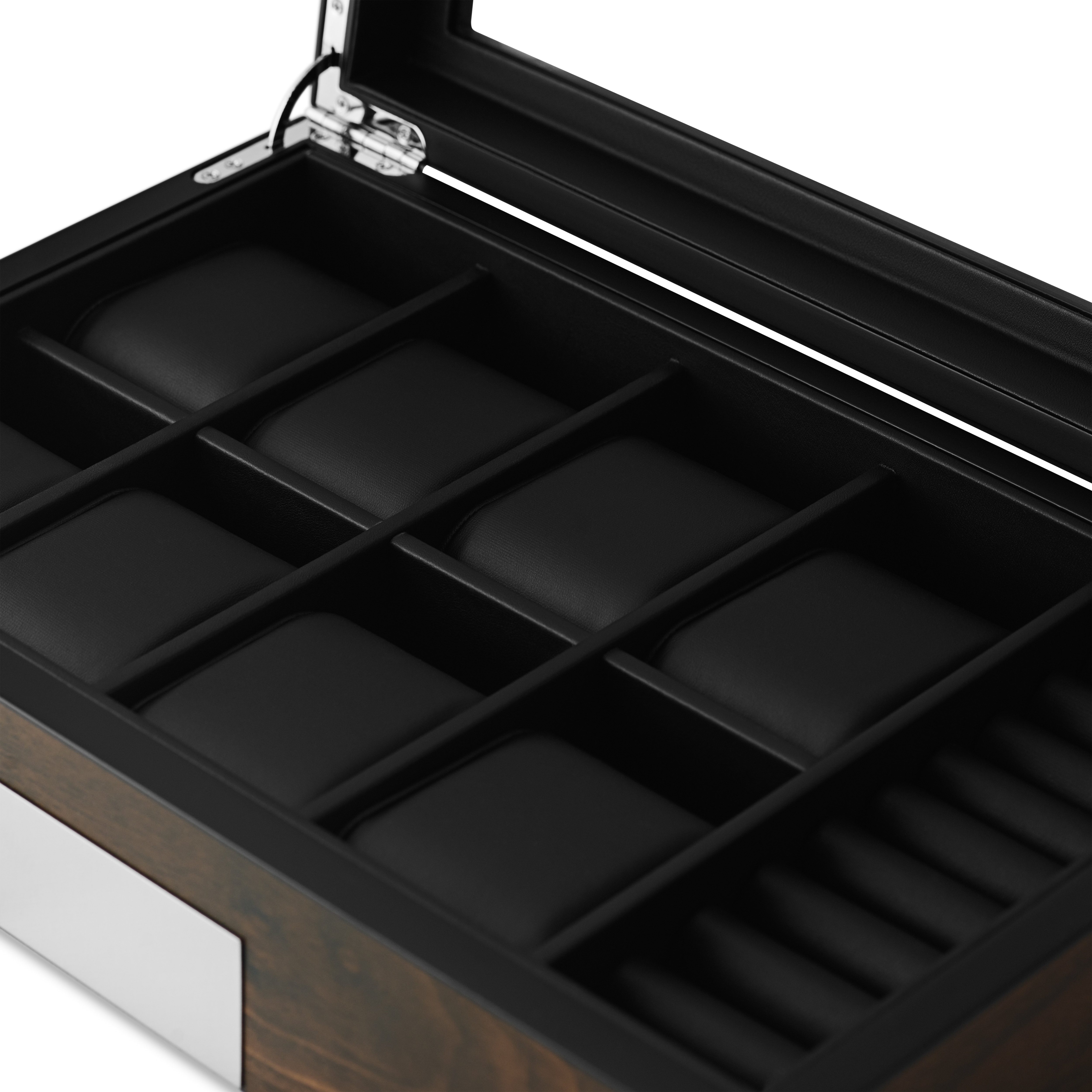 8 Slot Walnut Veneer Watch and Cufflink Display Box - 4