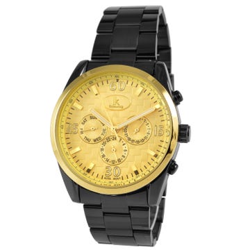Gold-Toned & Black Mechanical Watch
