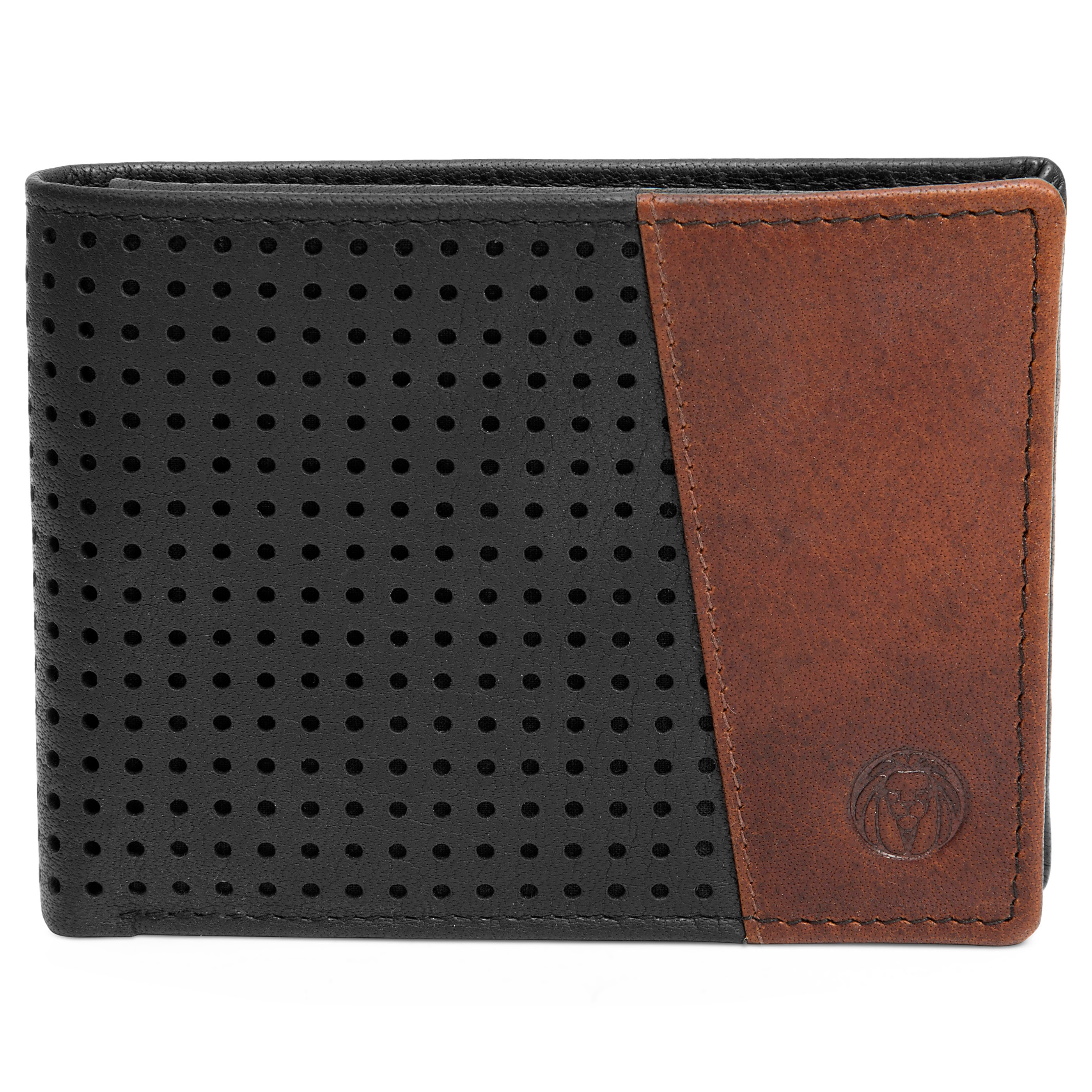Δερμάτινο Πορτοφόλι Montreal Dotty Black & Tan RFID - 3