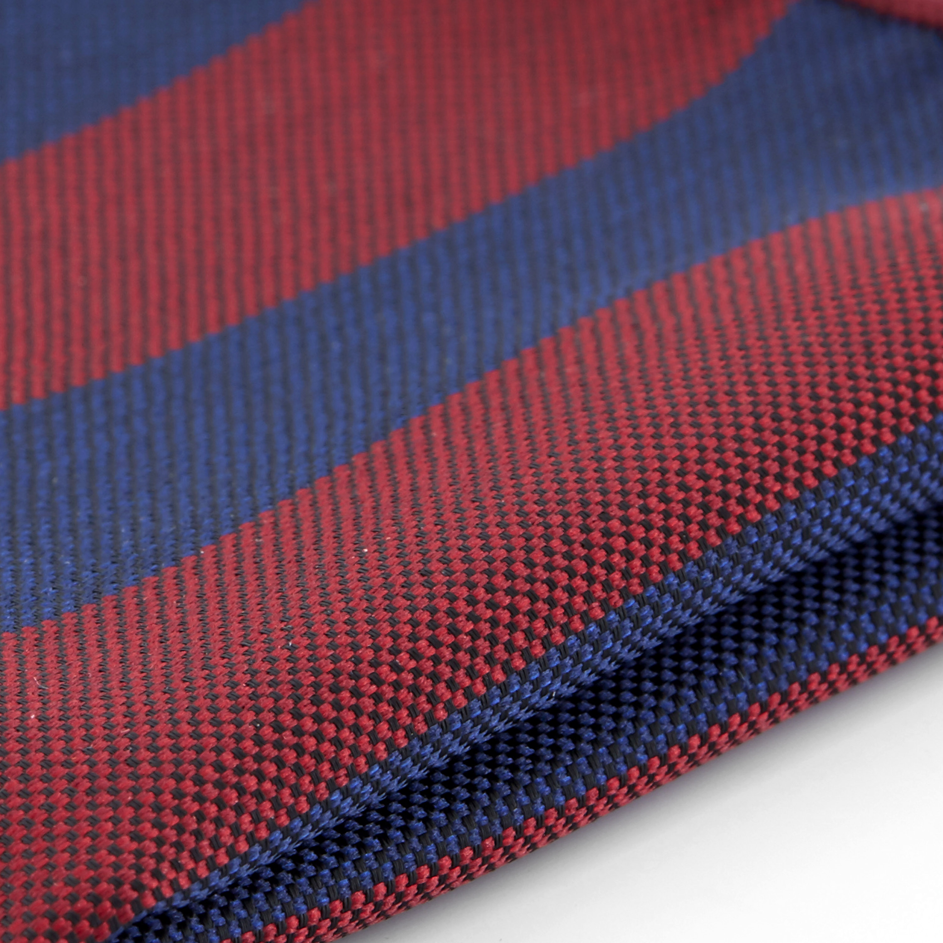 Dark Blue & Burgundy Striped Pocket Square - 2