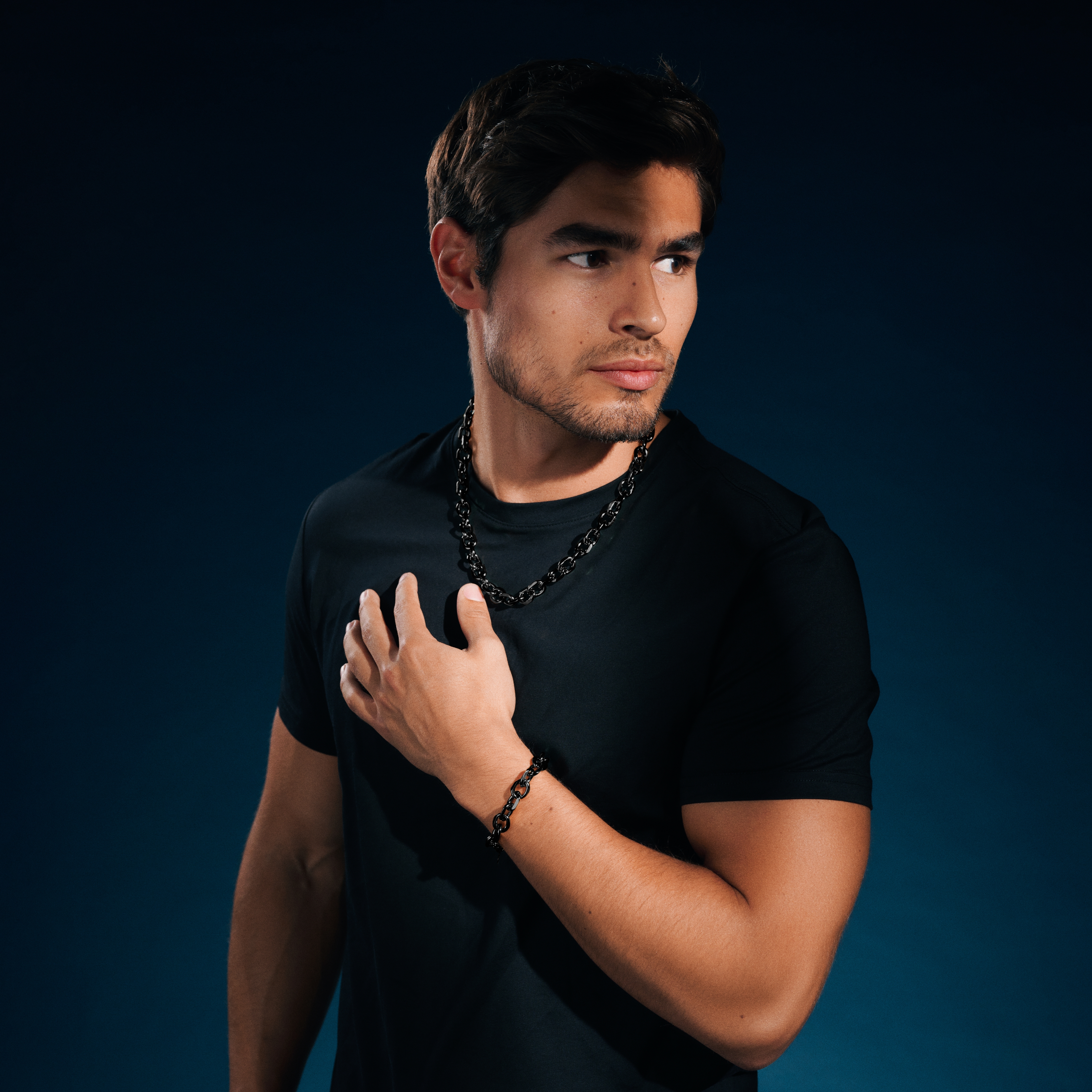 Essentials | 12 mm Metallsvart Kabelkedjearmband - 2