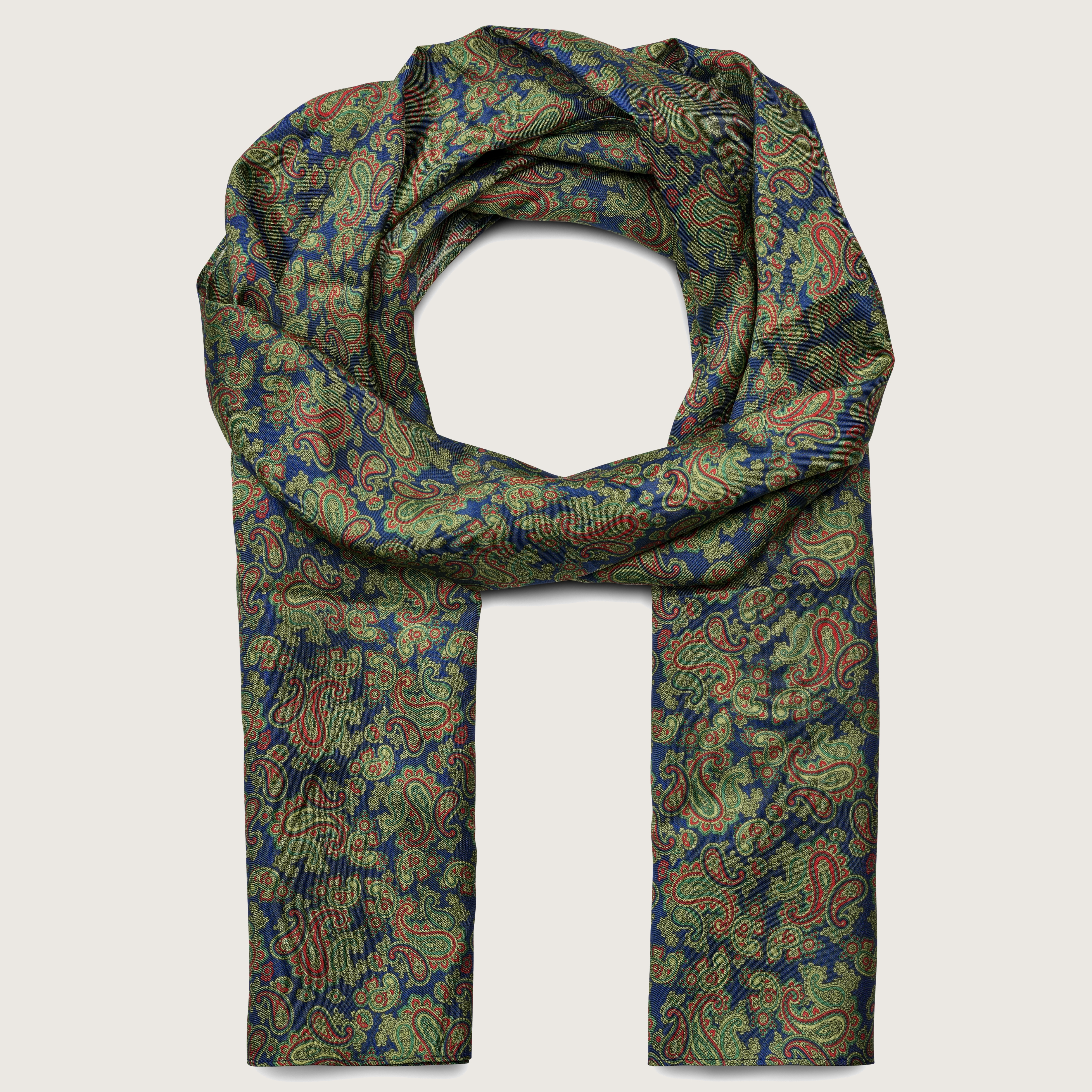 ✨Elegant Multicolor Paisley Silk like Scarf Paisley Silk Twill Scarf – Gorsuch main image 3