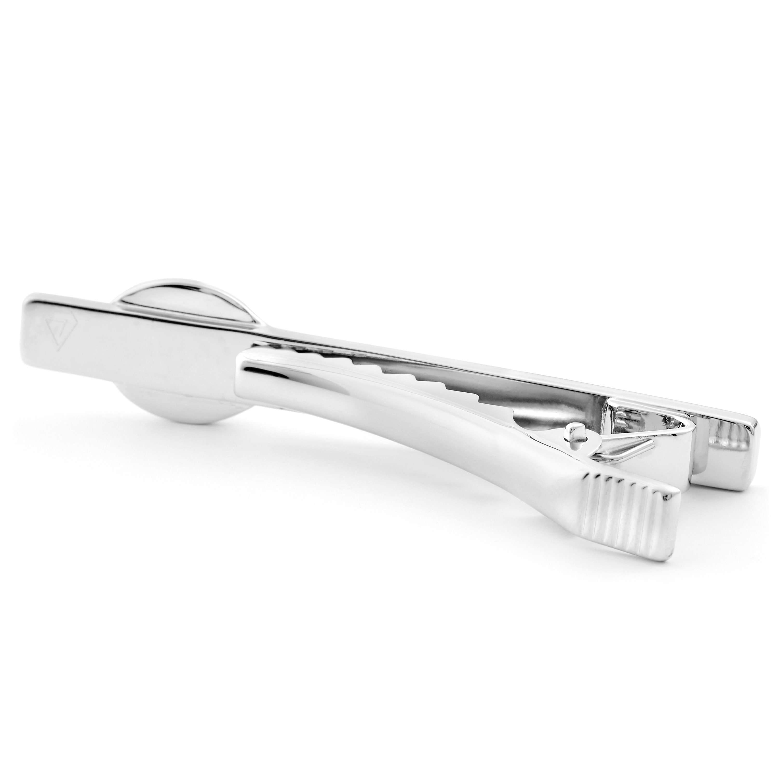 925er Silber Manschettenknöpfe Und Krawattenklammer Set Mit Weißer Perle - 3