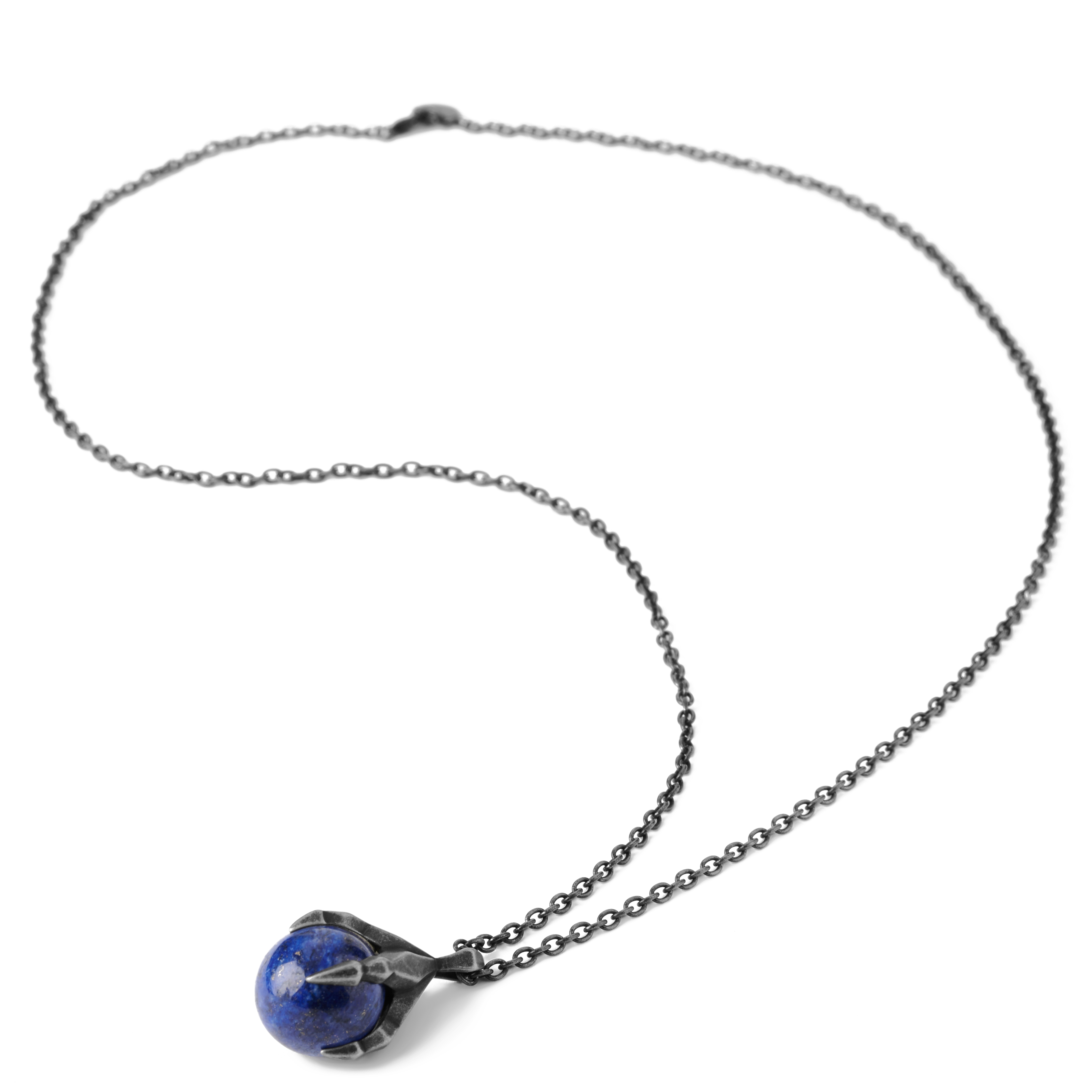 Naszyjnik Jax ze stalowym pazurem i niebieskim kamieniem - Edycja limitowana - 2