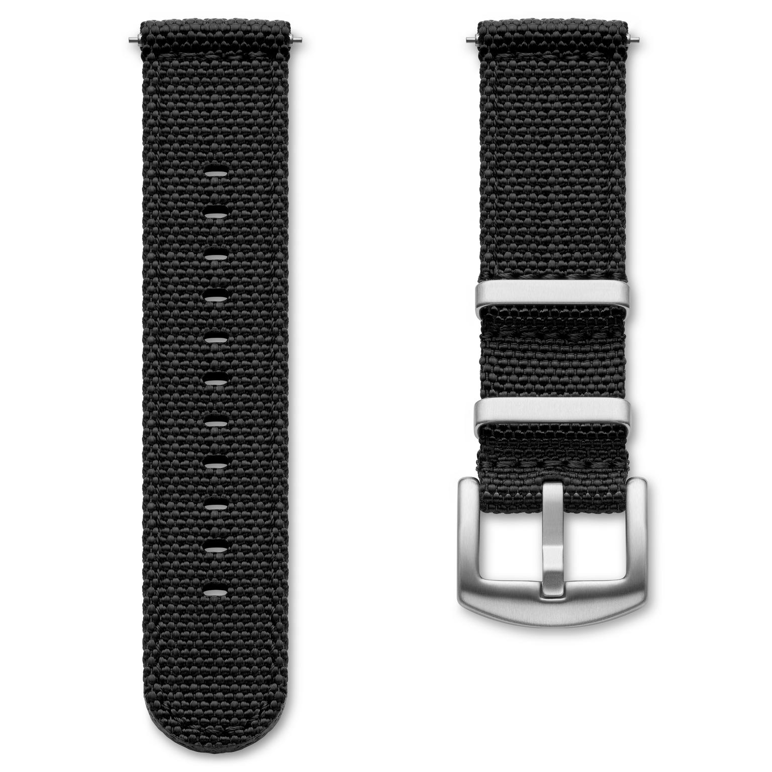 Luscent | 20 mm Schwarzes Uhrenarmband aus gewebtem Nylon Luscent | 20 mm Schwarzes Uhrenarmband aus gewebtem Nylon