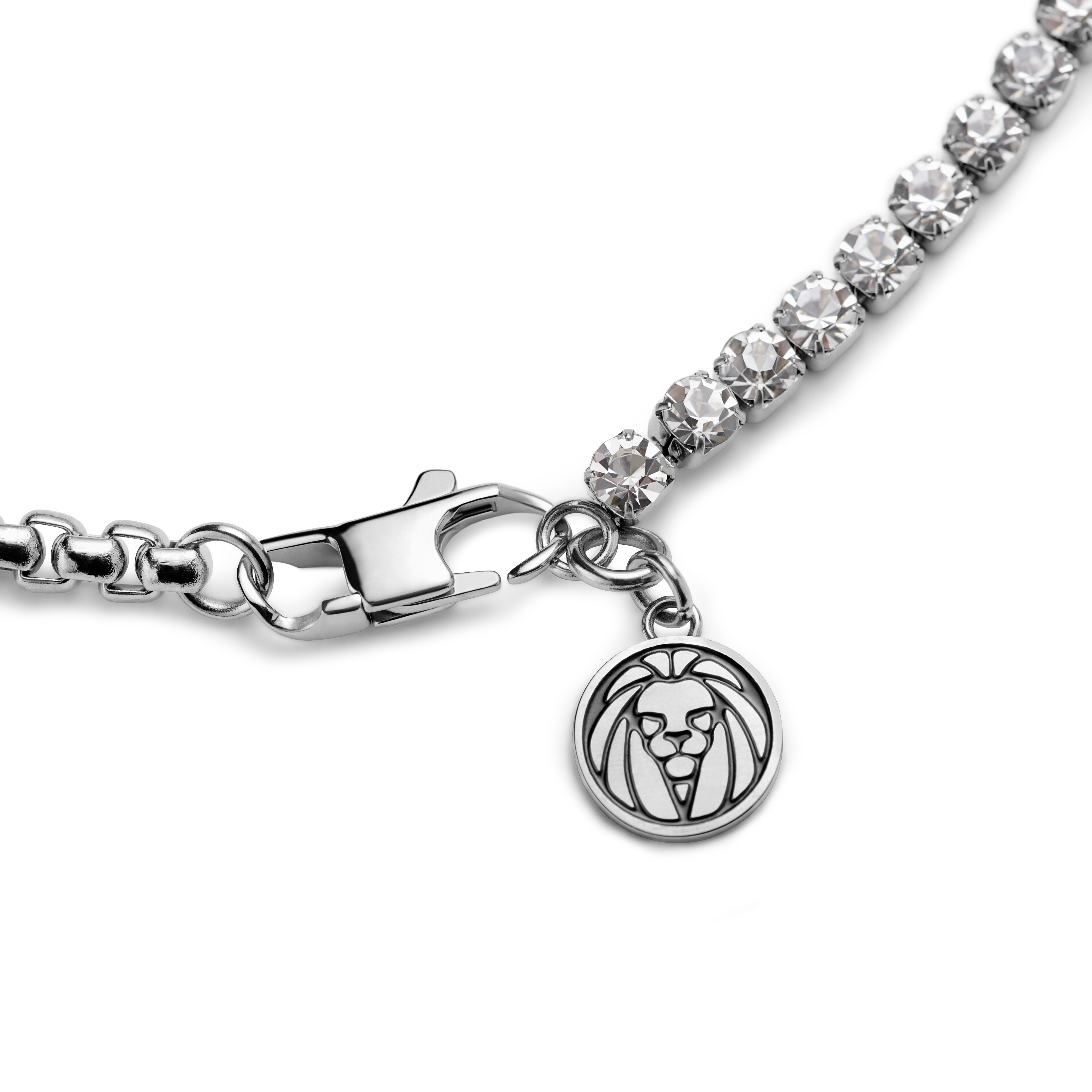 Amager | Silver-Tone Zirconia Stainless Steel Chain Necklace - 3