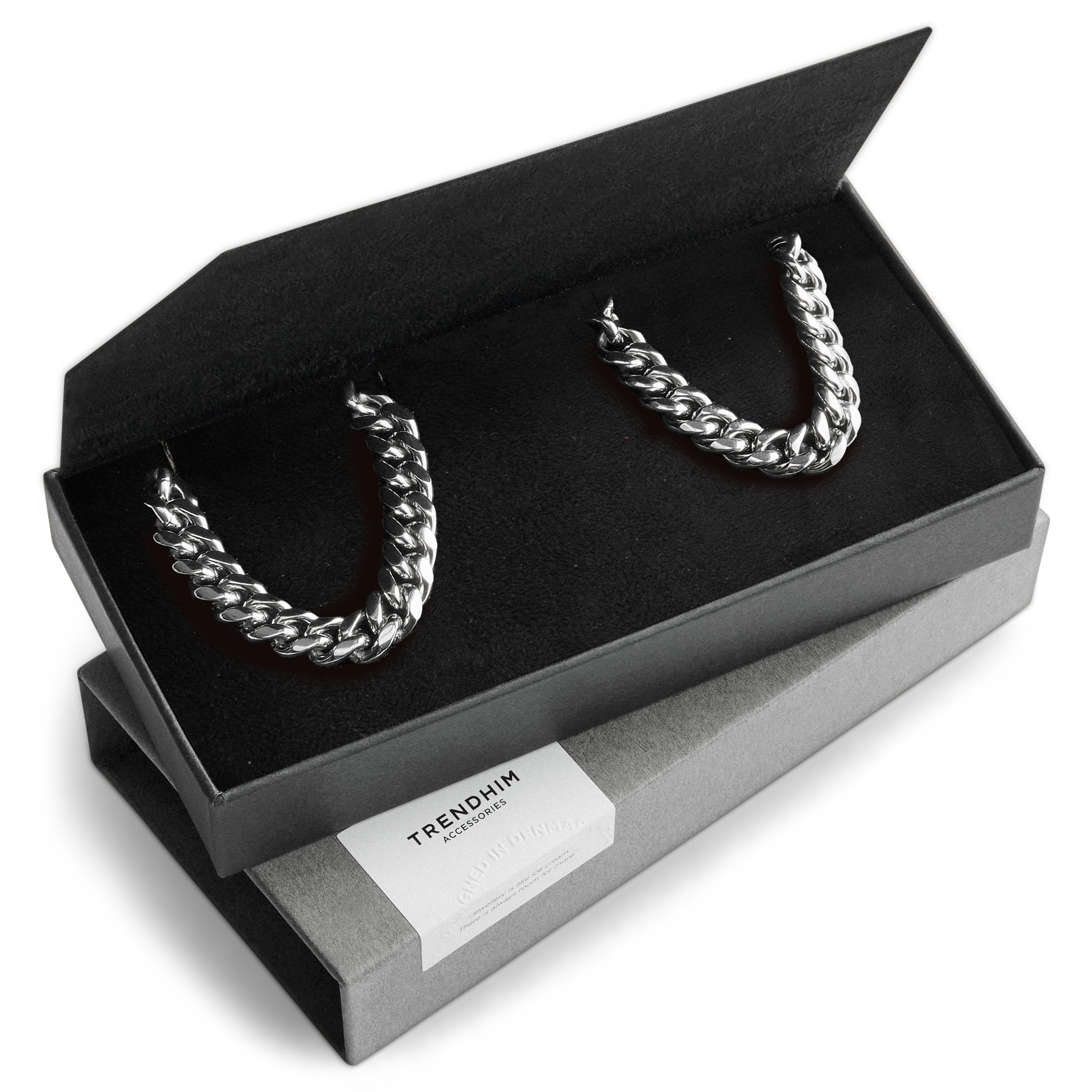 Caja de regalo para pulsera y collar con cadena de acero quirúrgico de 8 mm Caja de regalo para pulsera y collar con cadena de acero quirúrgico de 8 mm