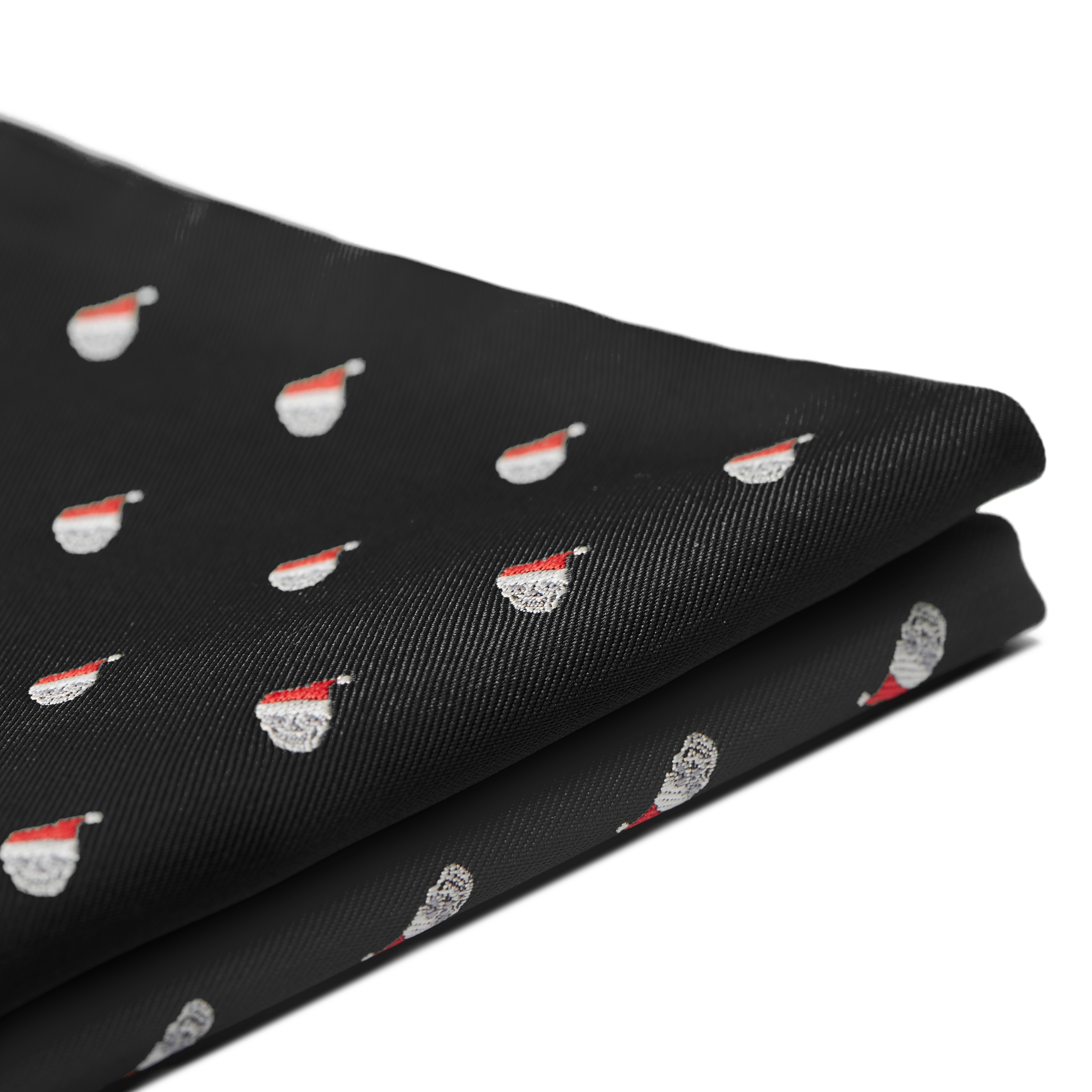 Black Christmas Skull Pocket Square - 3