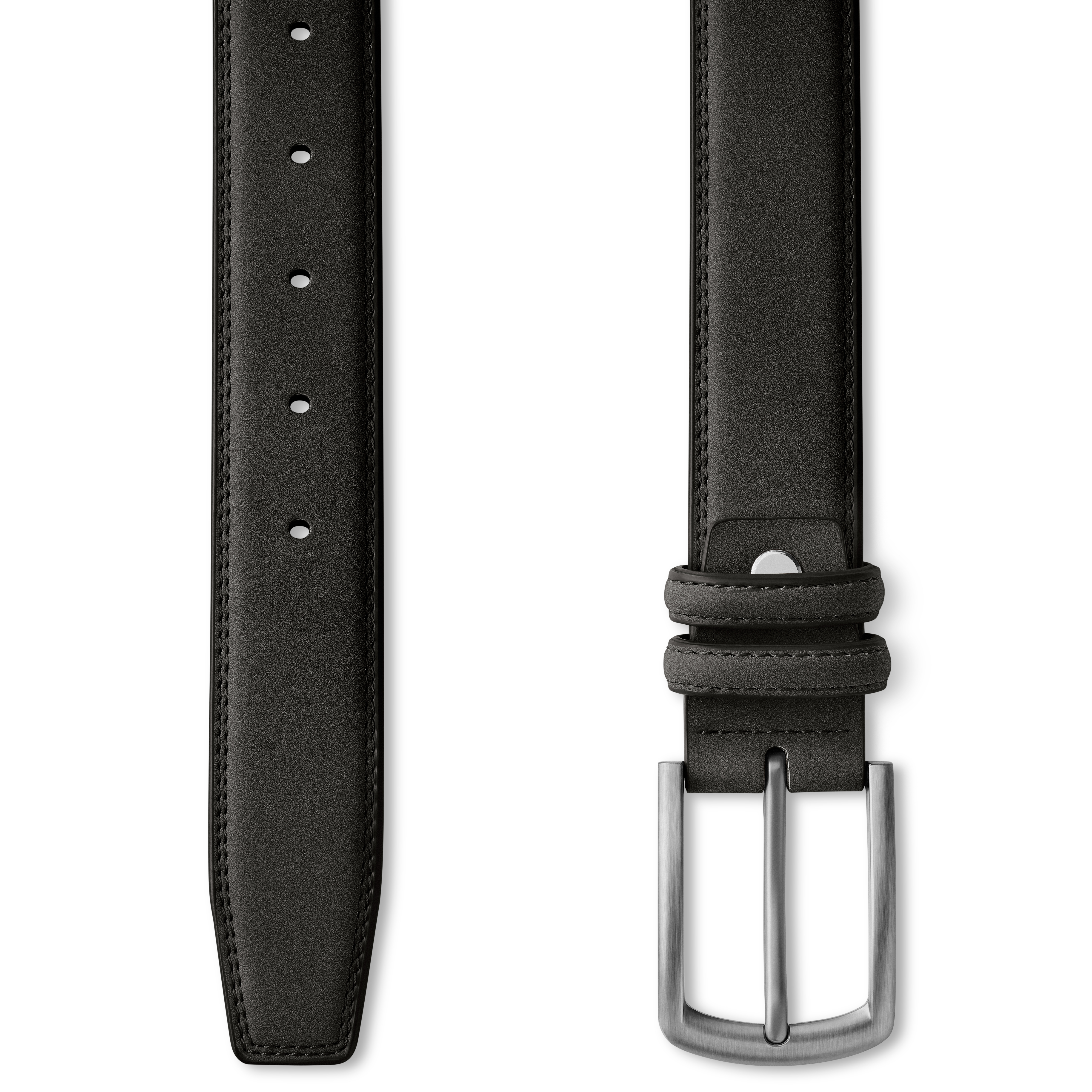 Black Traditional Faux Suede Belt - 2