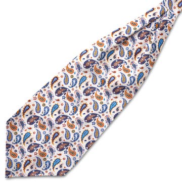 Virtuo | Ivoorkleurige zijden stropdassjaal met paisleymotief Virtuo | Ivoorkleurige zijden stropdassjaal met paisleymotief