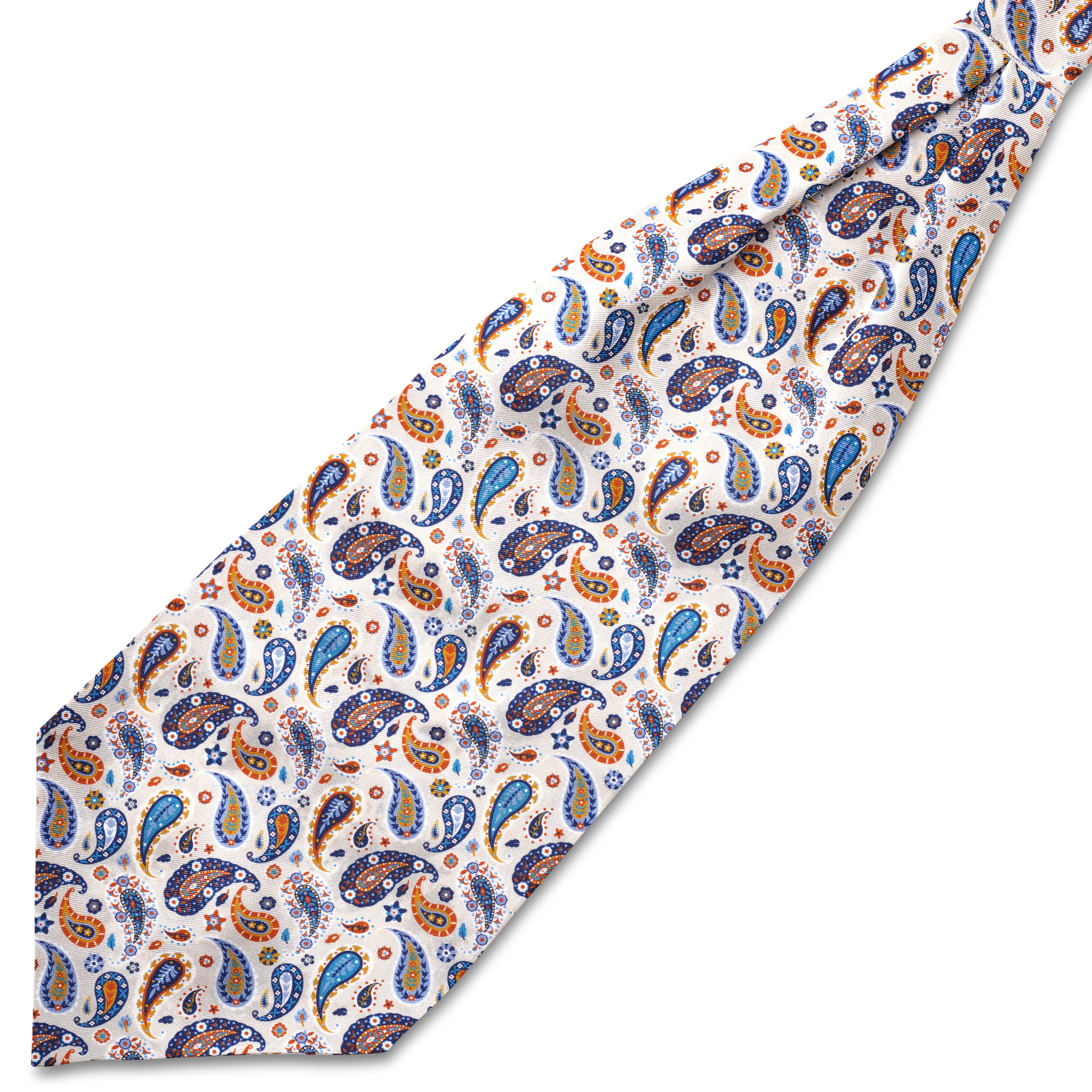 Virtuo | Ivory Paisley Silk Ascot Virtuo | Ivory Paisley Silk Ascot