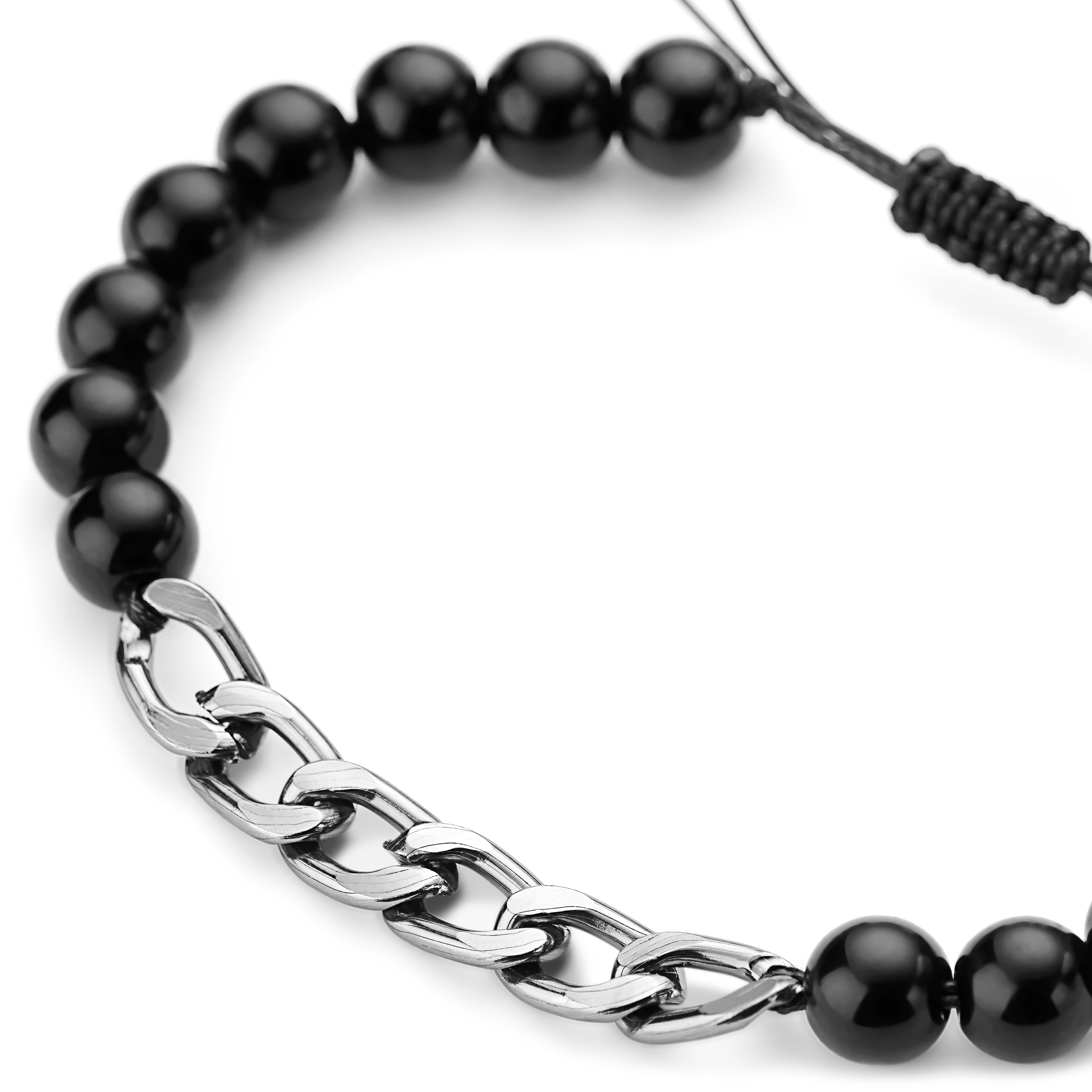 Armbandspaket med Kedjedetaljer, Svart Onyx och Hematitpärlor - 3