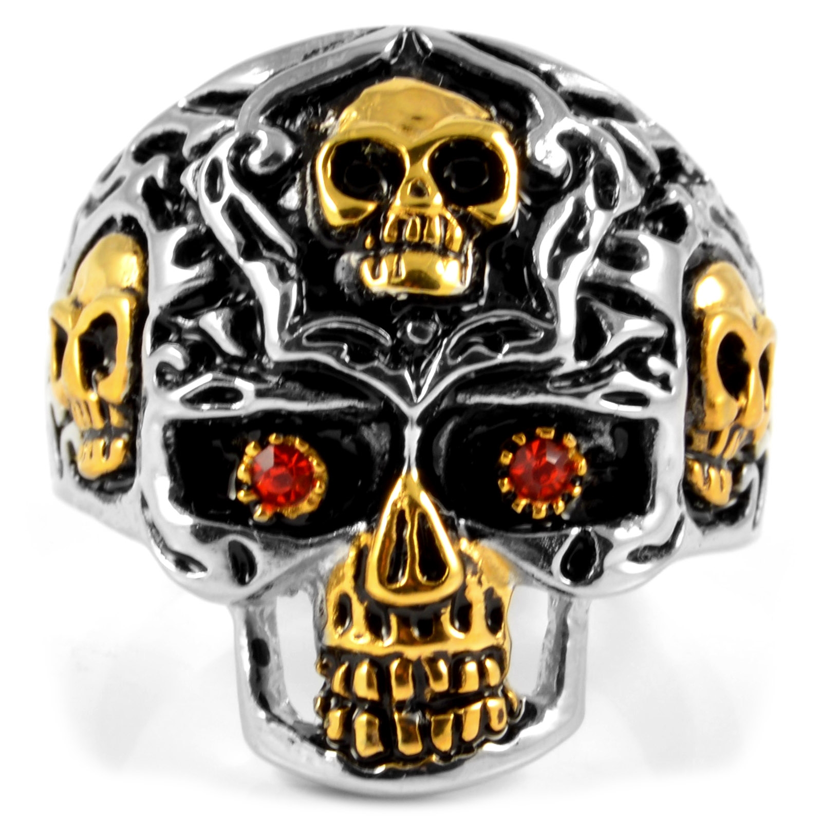 Anillo de acero calavera Alo - 2