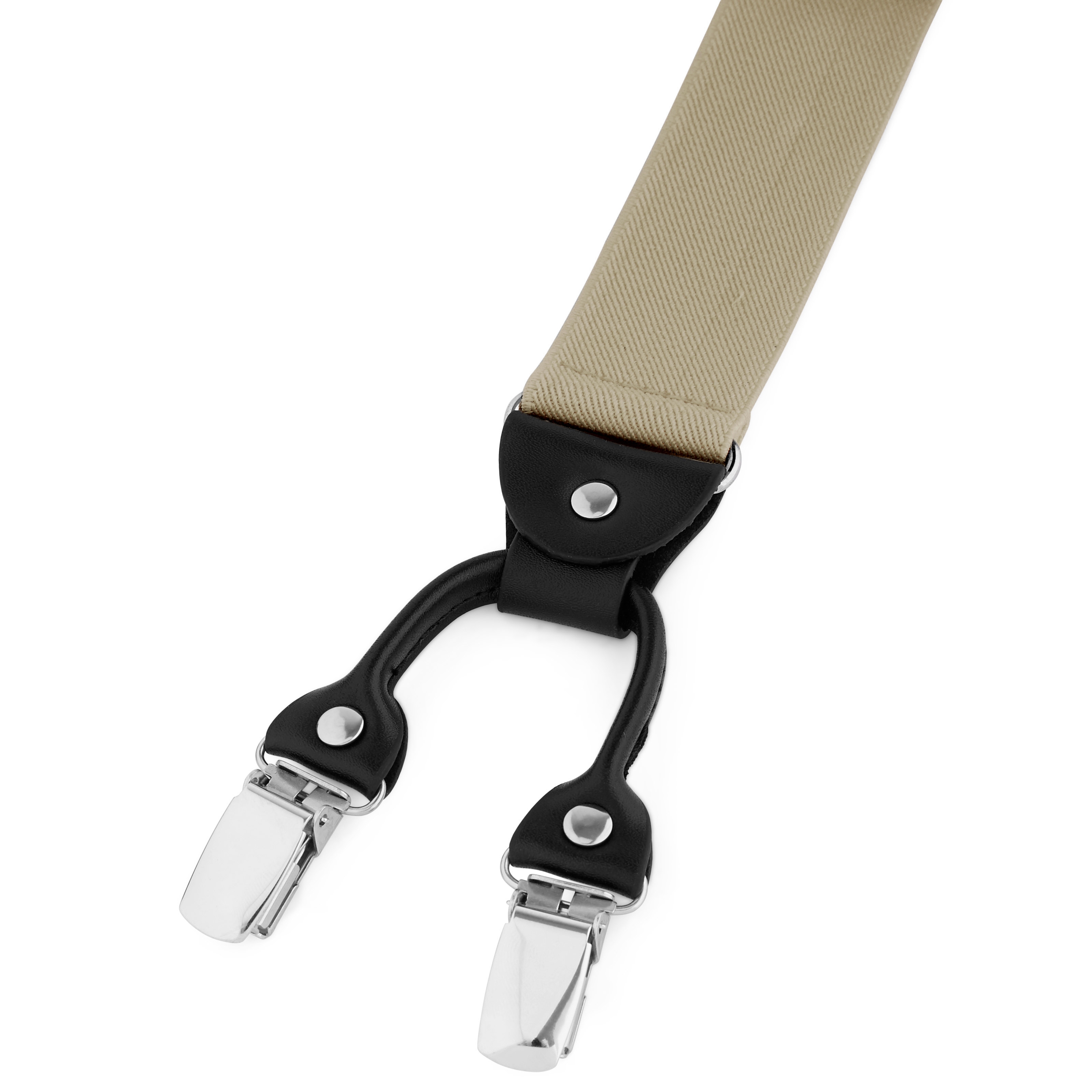 Tirantes de clip anchos beis  - 2