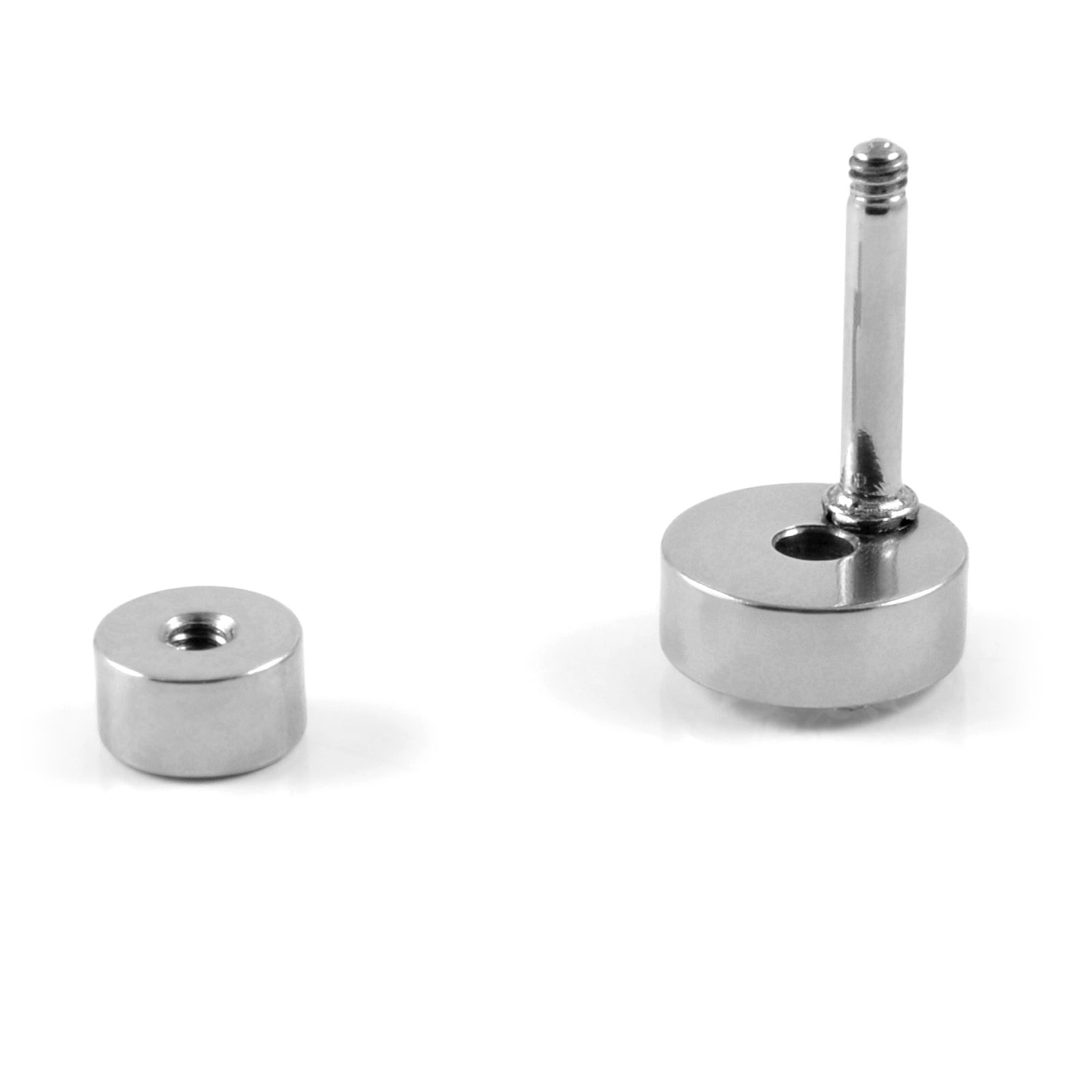 Orecchino rotondo a borchia con cristalli 6 mm - 4