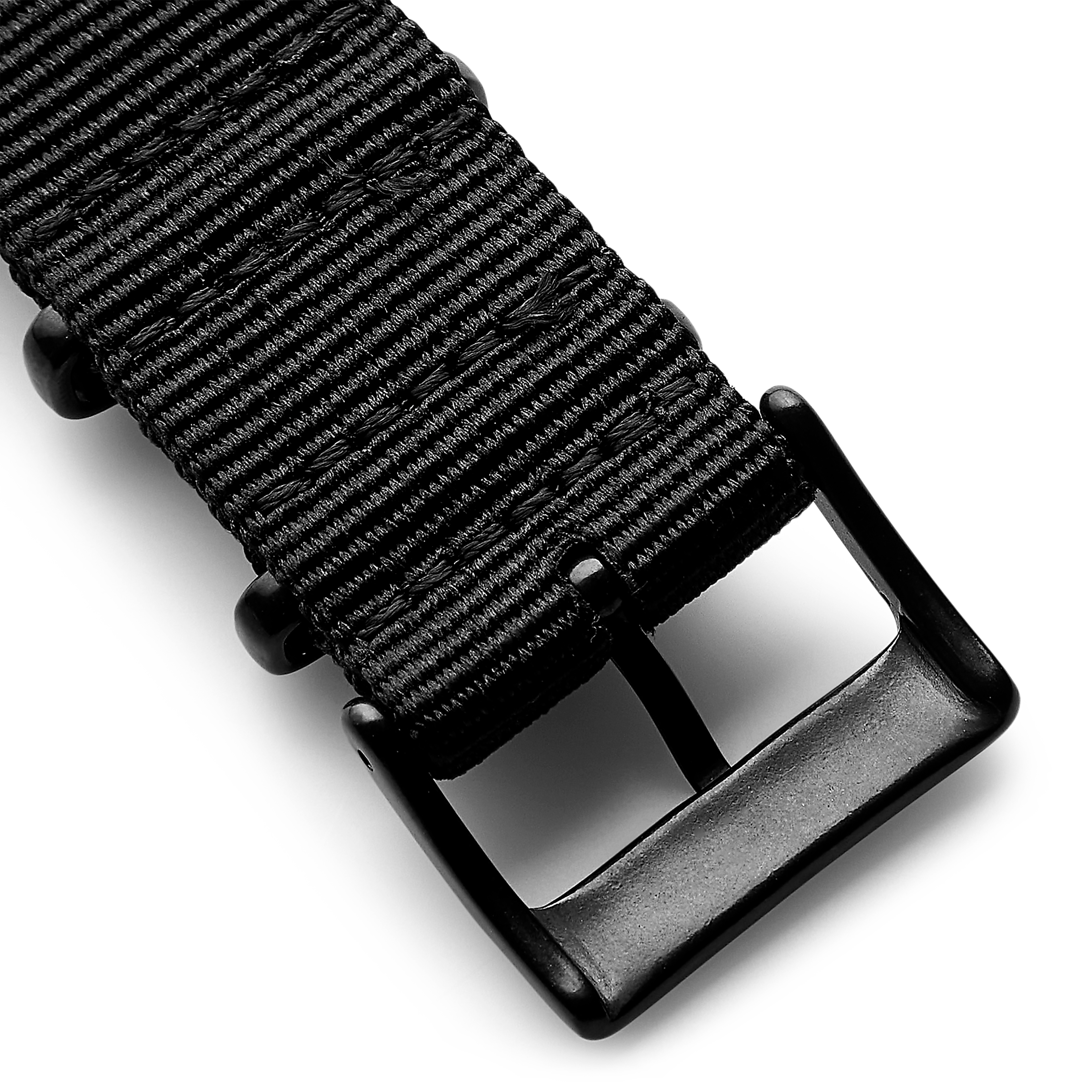 20 mm czarny dwuwarstwowy nylonowy pasek do zegarka - 3