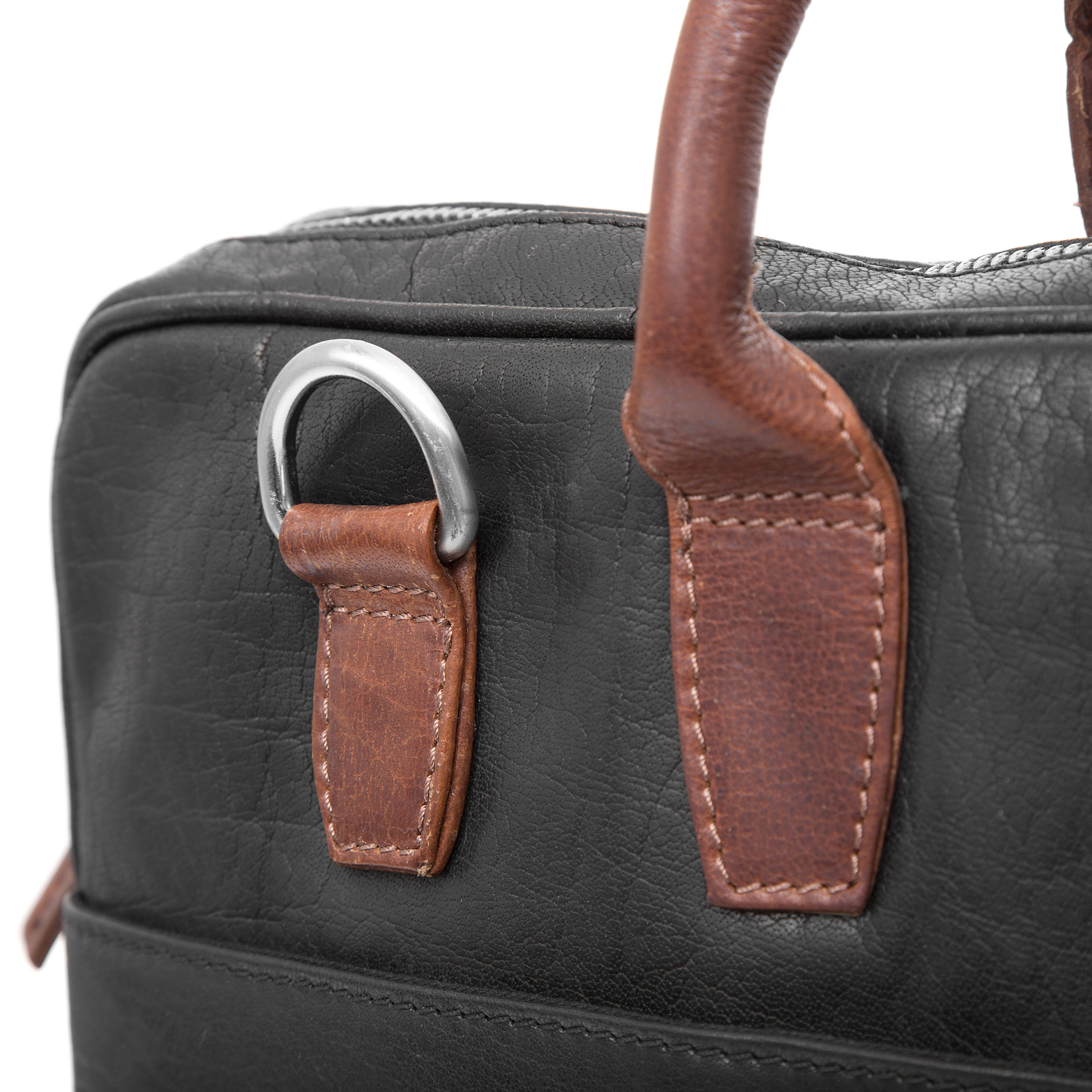 Montreal Executive õhuke 15" must & punakaspruun nahast kott - 12