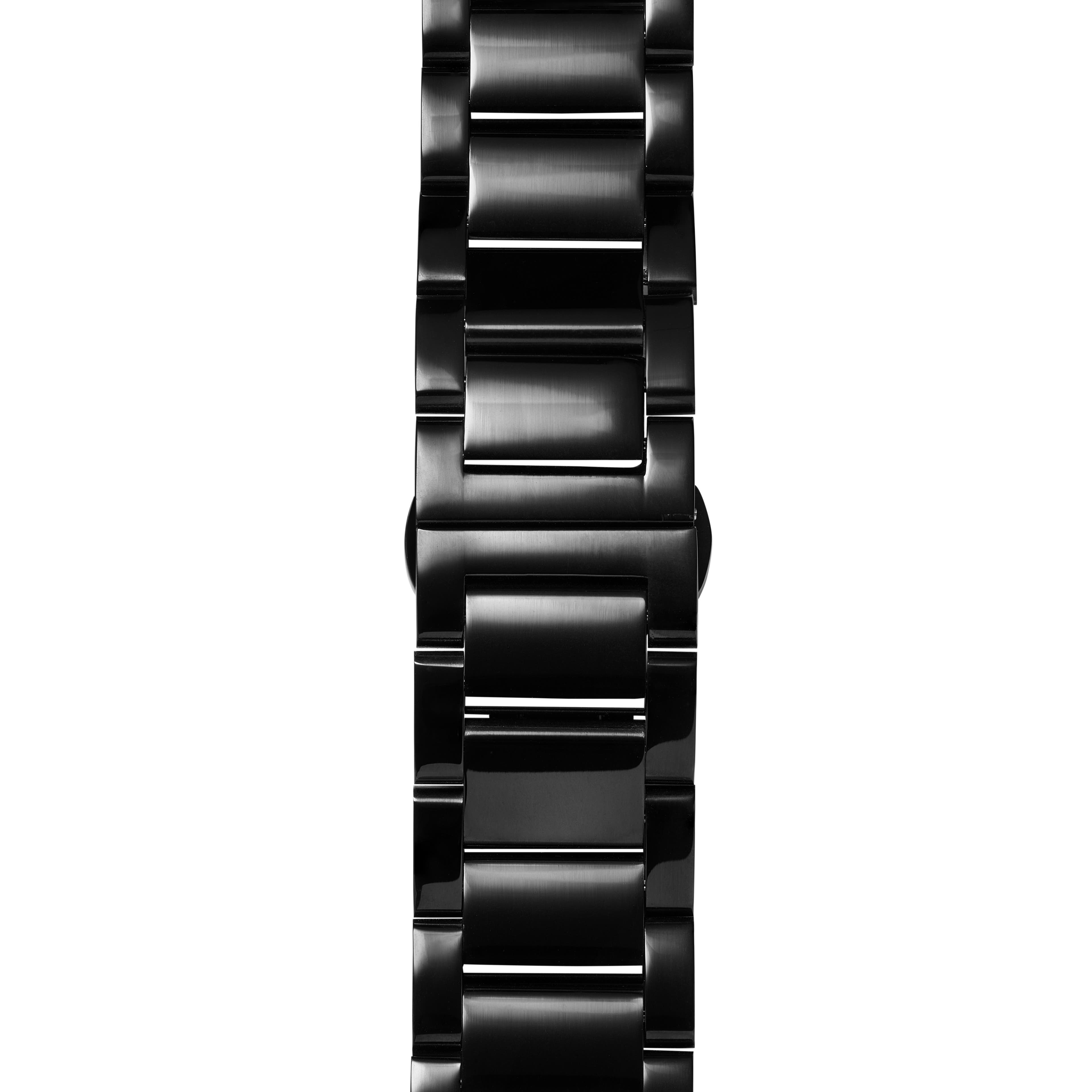 24 mm remienok na hodinky z nehrdzavejúcej ocele v čiernej farbe - rýchle odopnutie