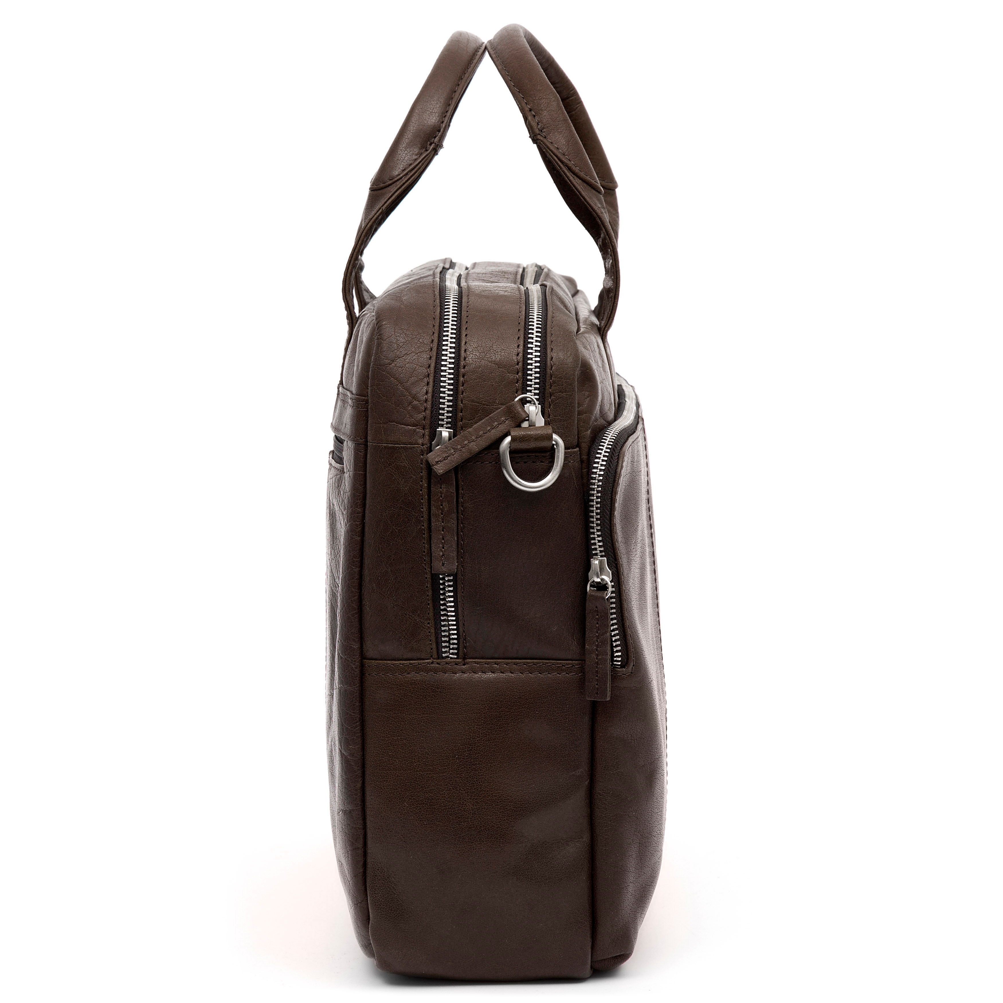 Montreal Brown Leather Work Bag - 4