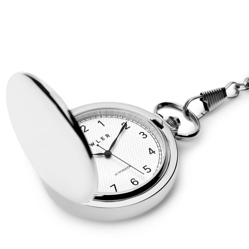 Easton | Silver-tone Automatic Pocket Watch | In stock! | Fawler