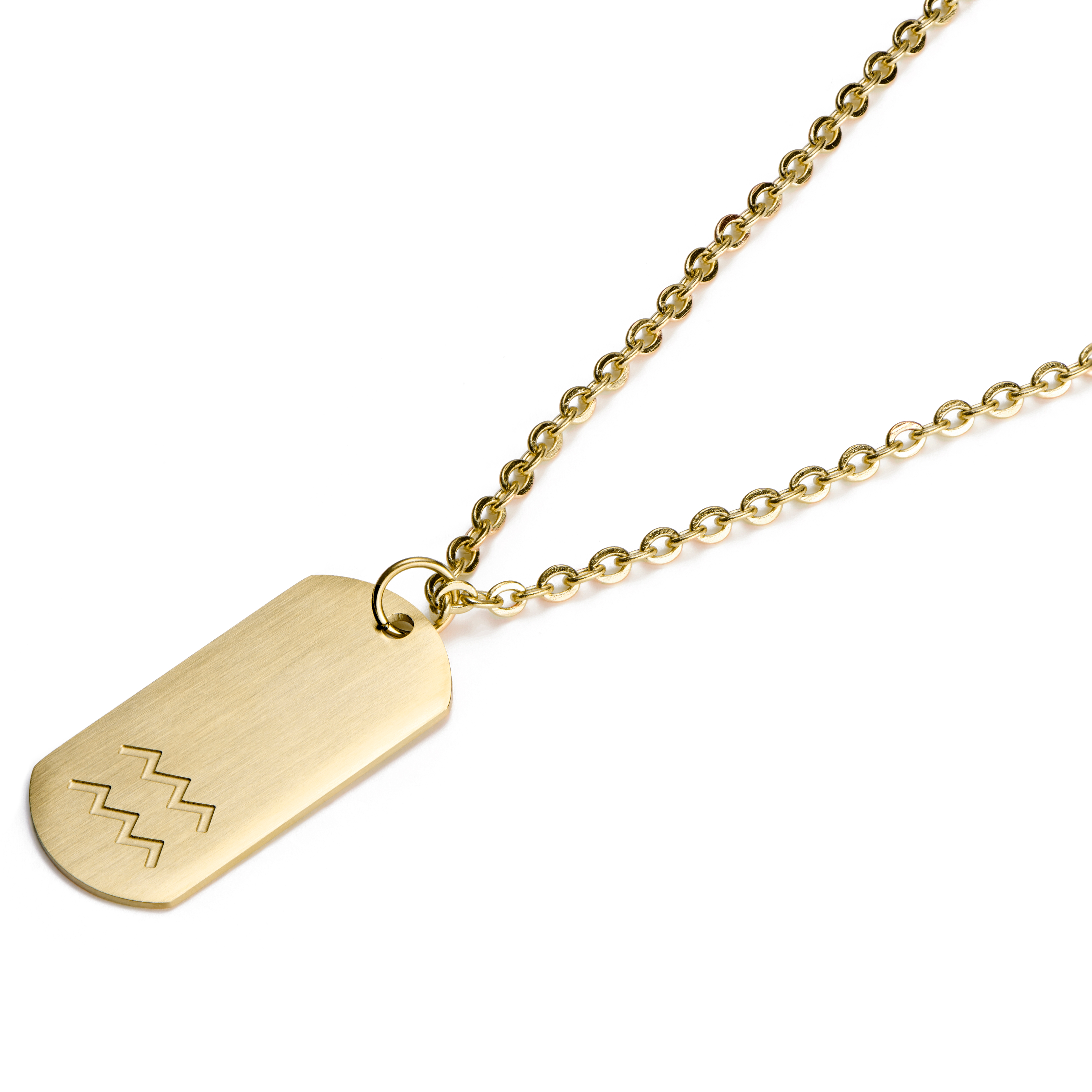 Zodiac, Gold-Tone Virgo Star Sign Dog Tag Cable Chain Necklace, In stock!