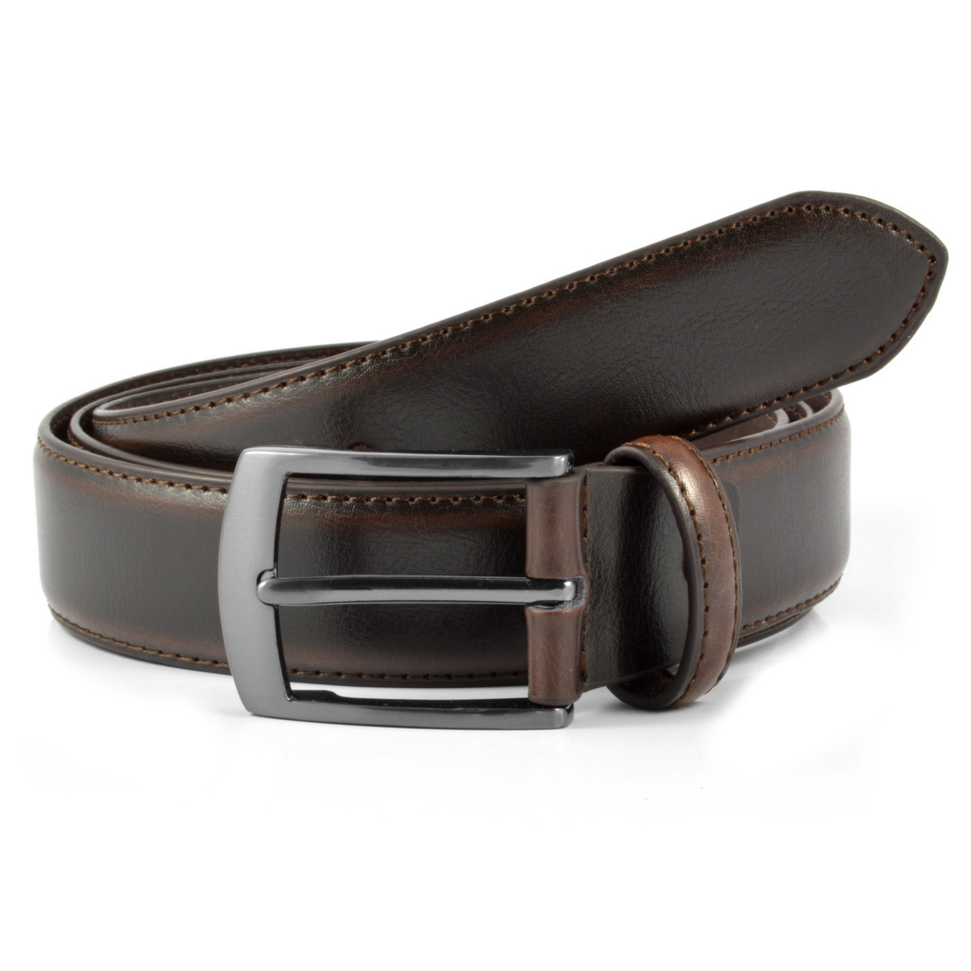 Schlichter dunkelbrauner Ledergürtel - 1