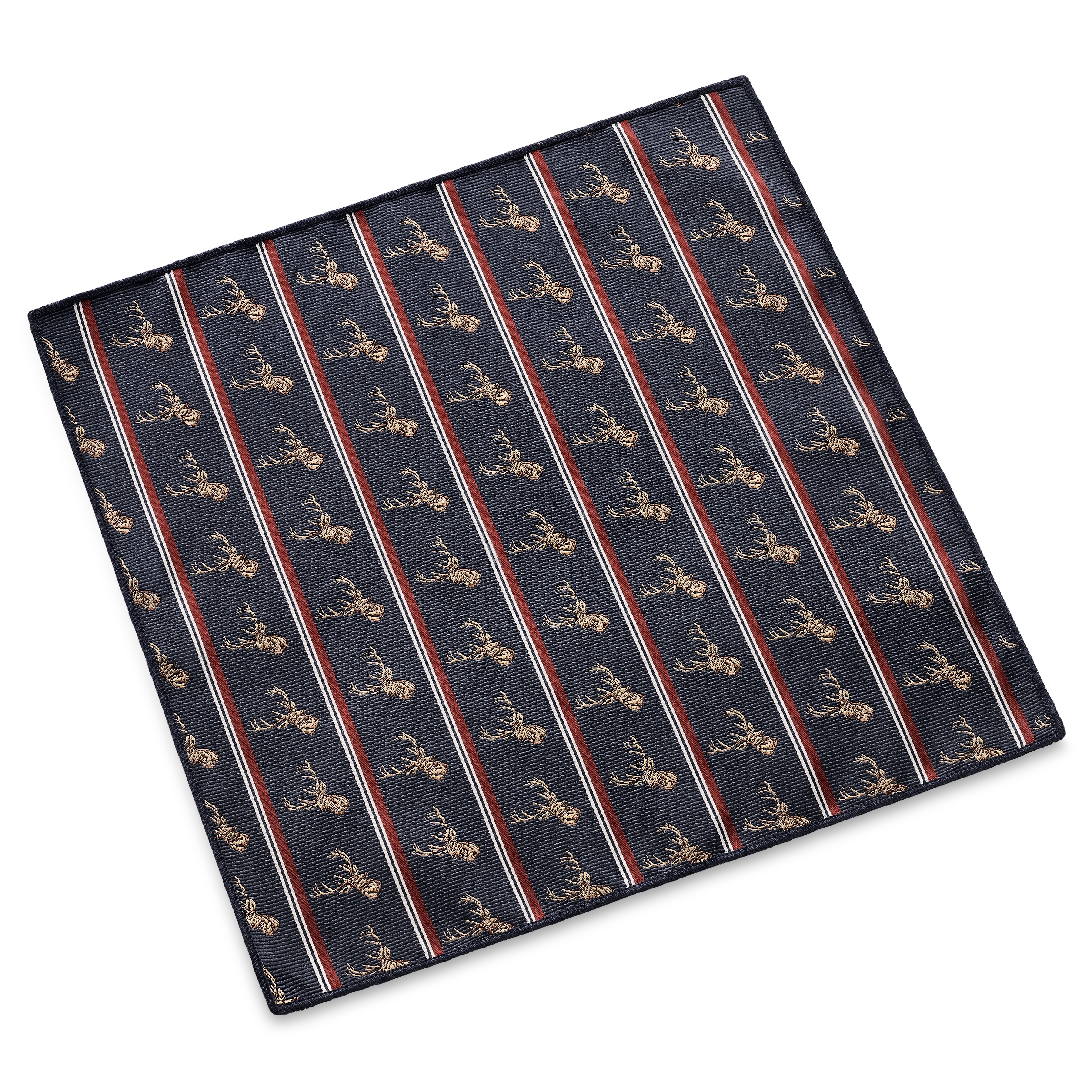 Zoikos | Navy Blue Reindeer Pocket Square - 2