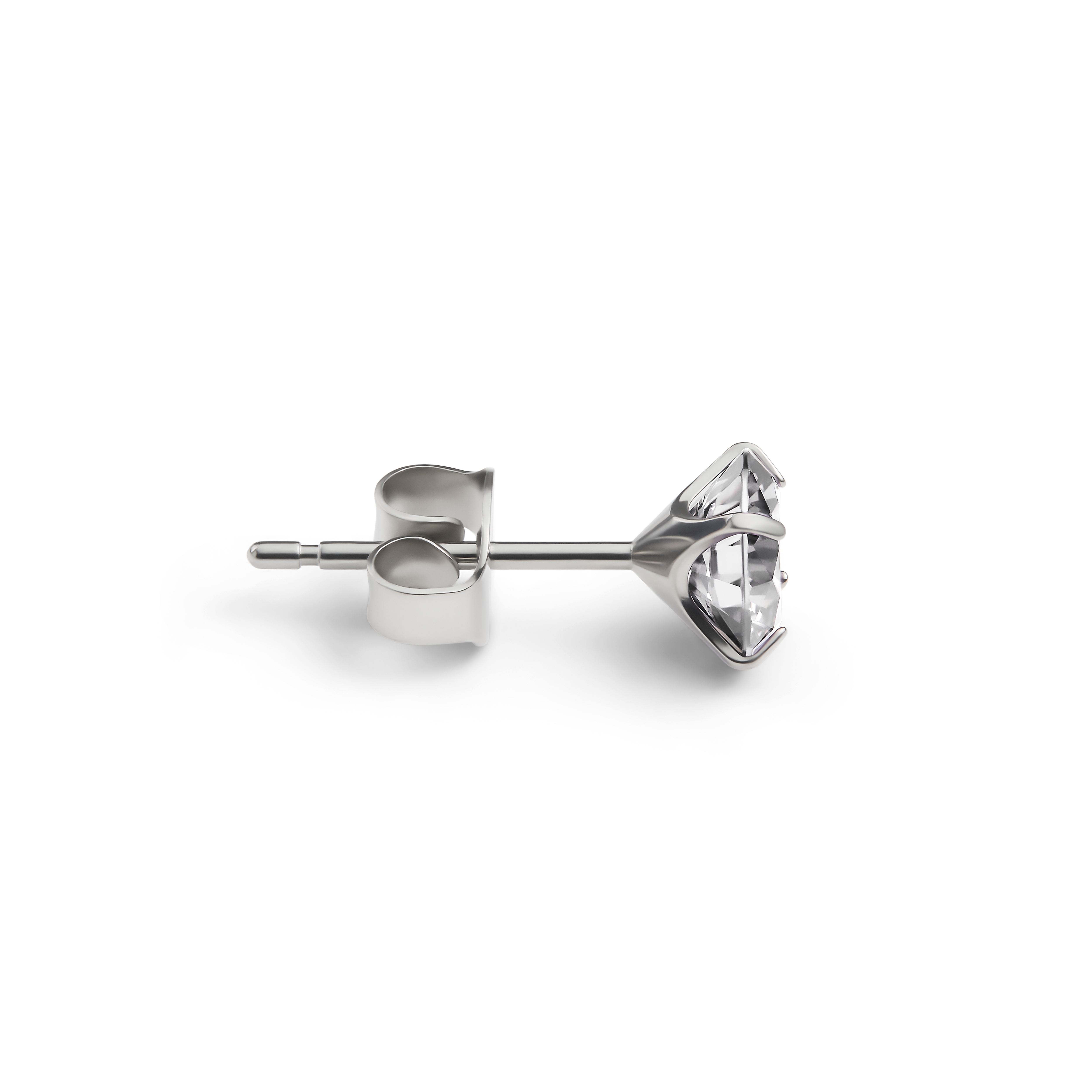 Aura | Orecchino a bottone da 6mm in titanio con zirconia bianca - 2