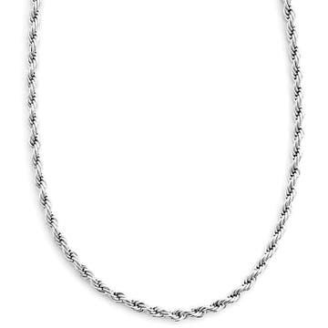 Thick Silver-Tone Rope Necklace