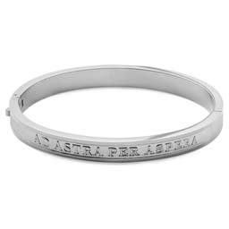 Arie | Silver-Tone Stainless Steel Ad Astra Bangle Bracelet