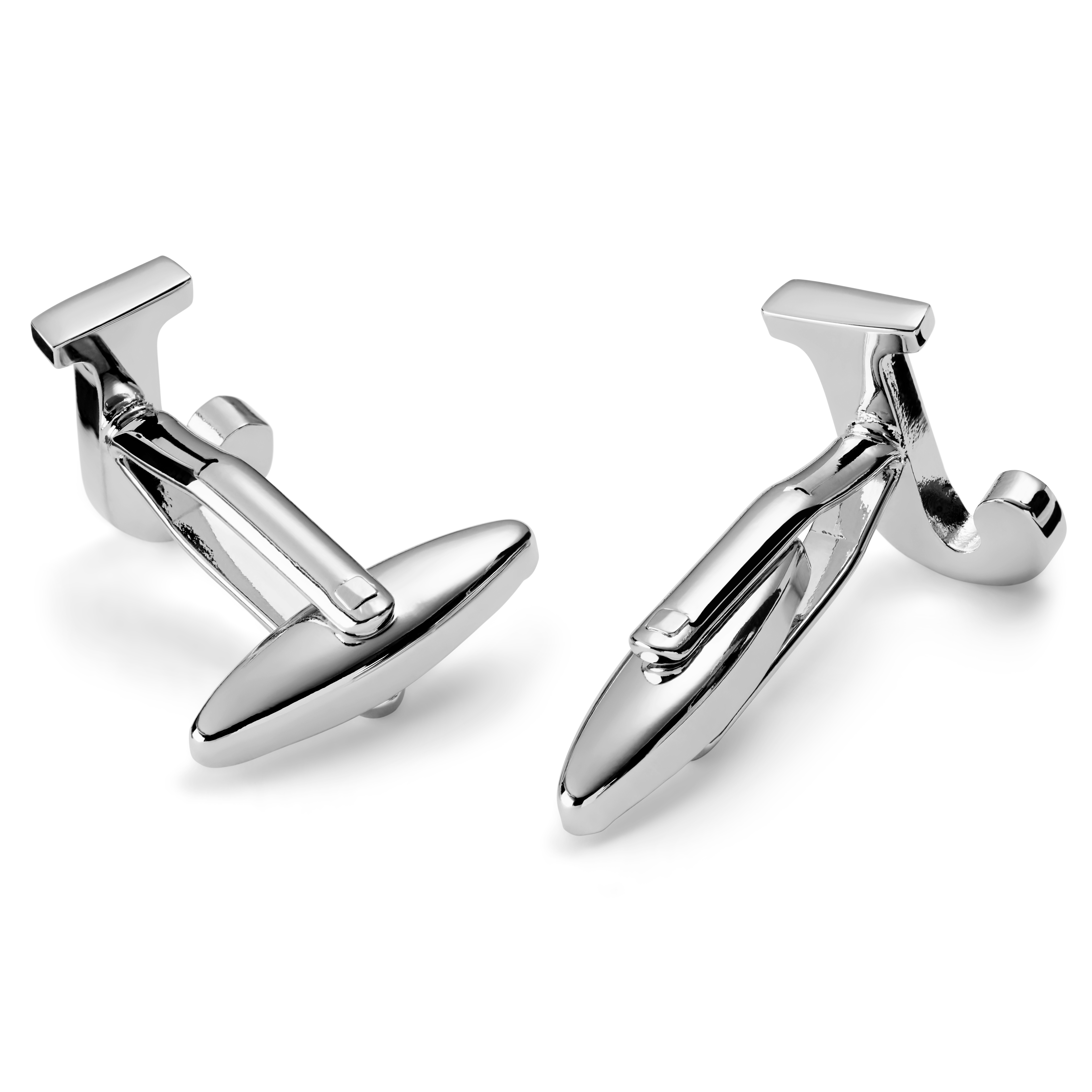 Silver-Tone Letter J Initial Cufflinks - 2