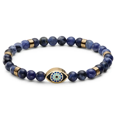 Evil Eye | Goudkleurige Kralenarmband van Sodaliet Evil Eye | Goudkleurige Kralenarmband van Sodaliet