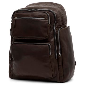 Montreal Brown Leather Backpack