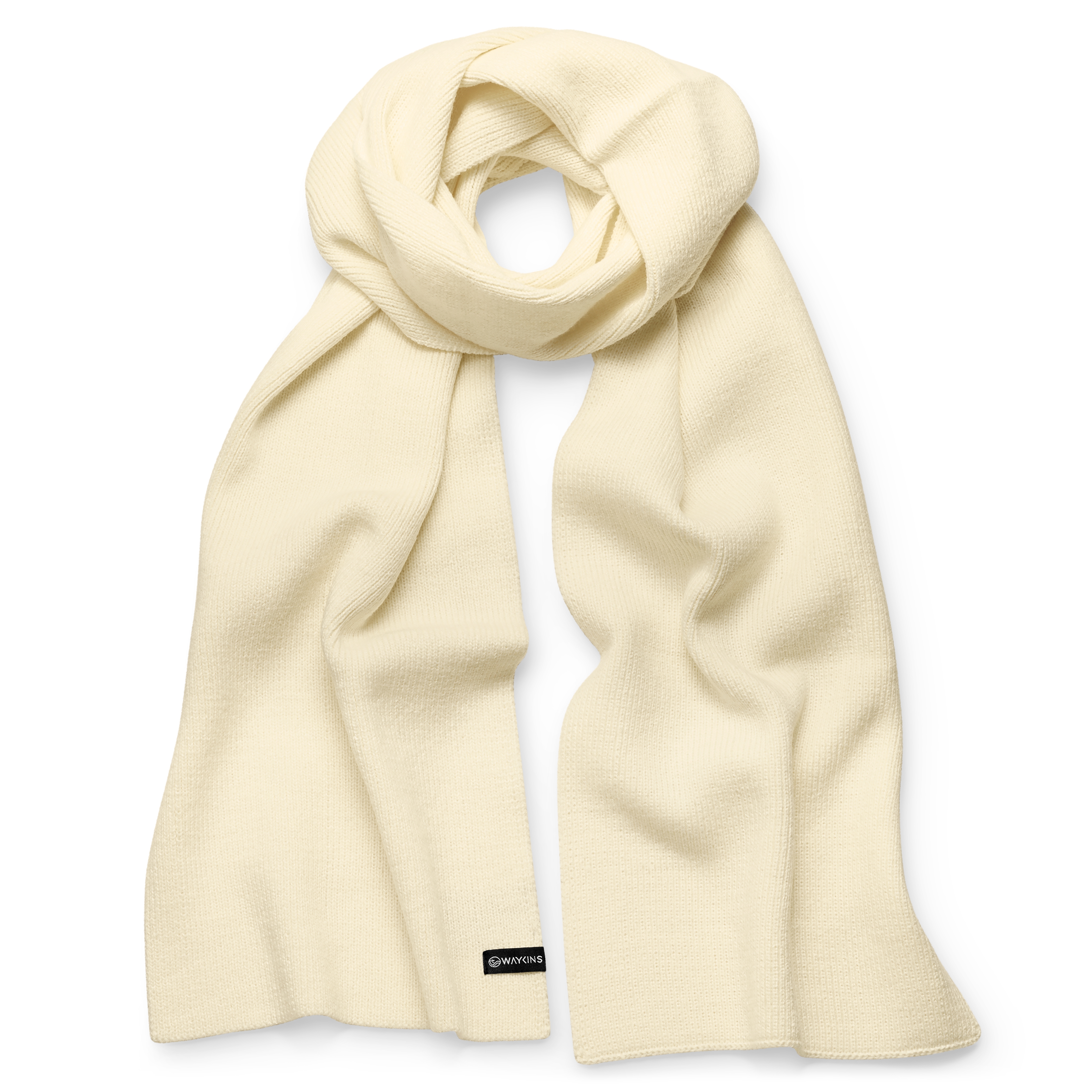 Baltic | Off-white Fine Knitted Acrylic Scarf