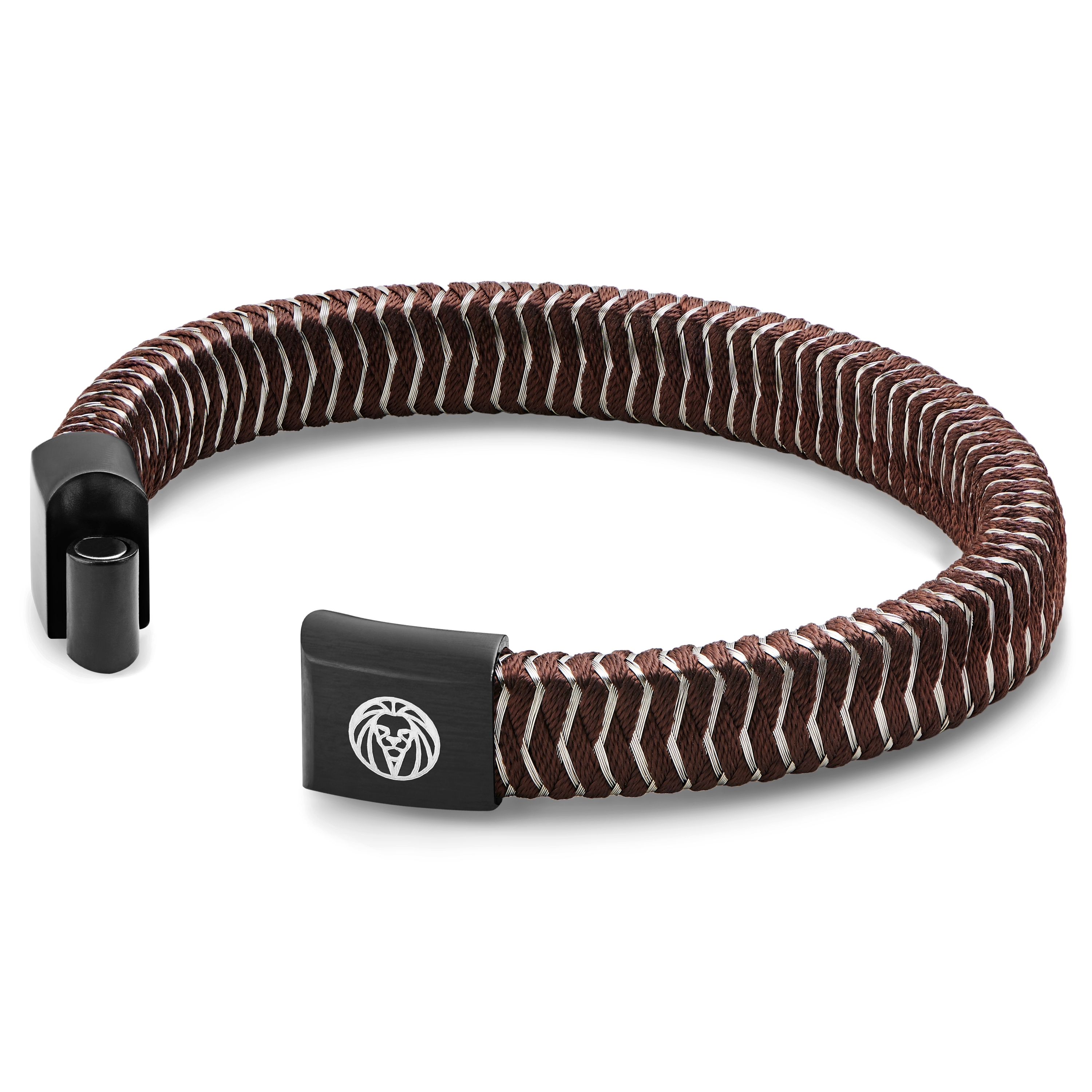 Braunes Drahtarmband aus Edelstahl - 2