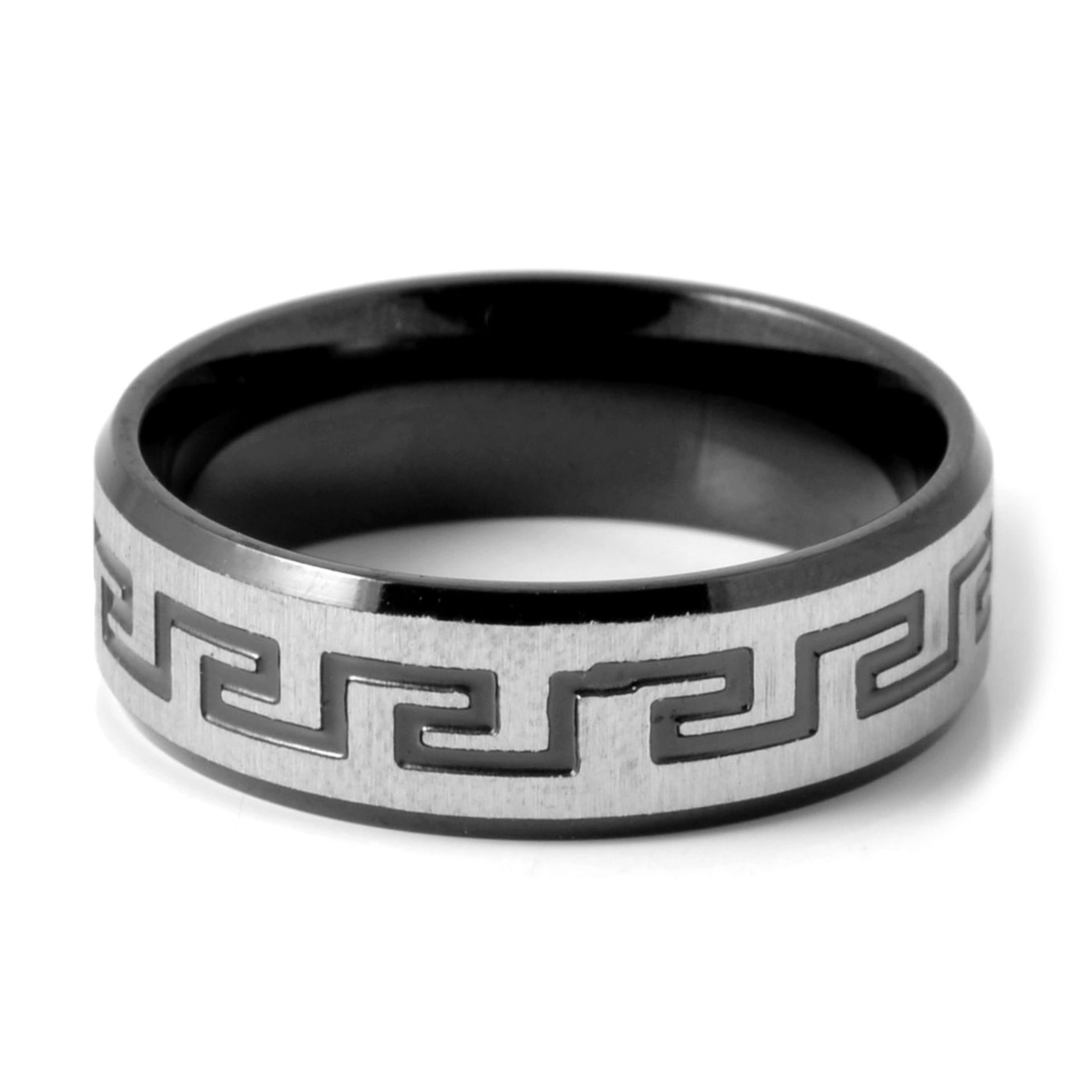 Black SL Design Steel Ring - 2 - gallery