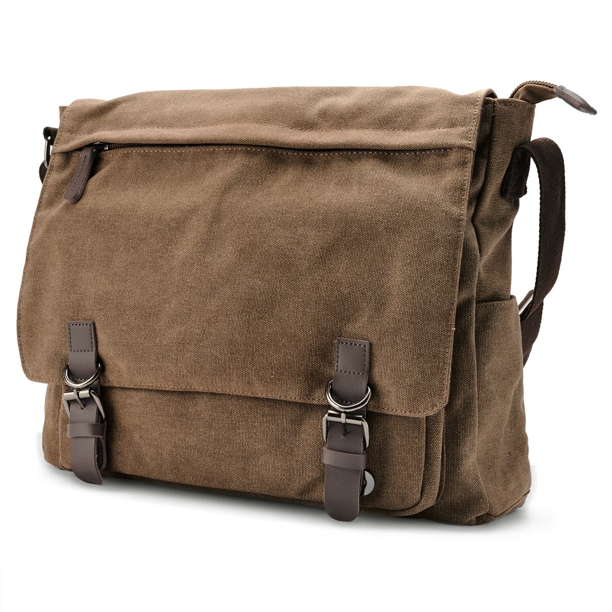 Caramel Brown Canvas Messenger Bag In stock! Trendhim