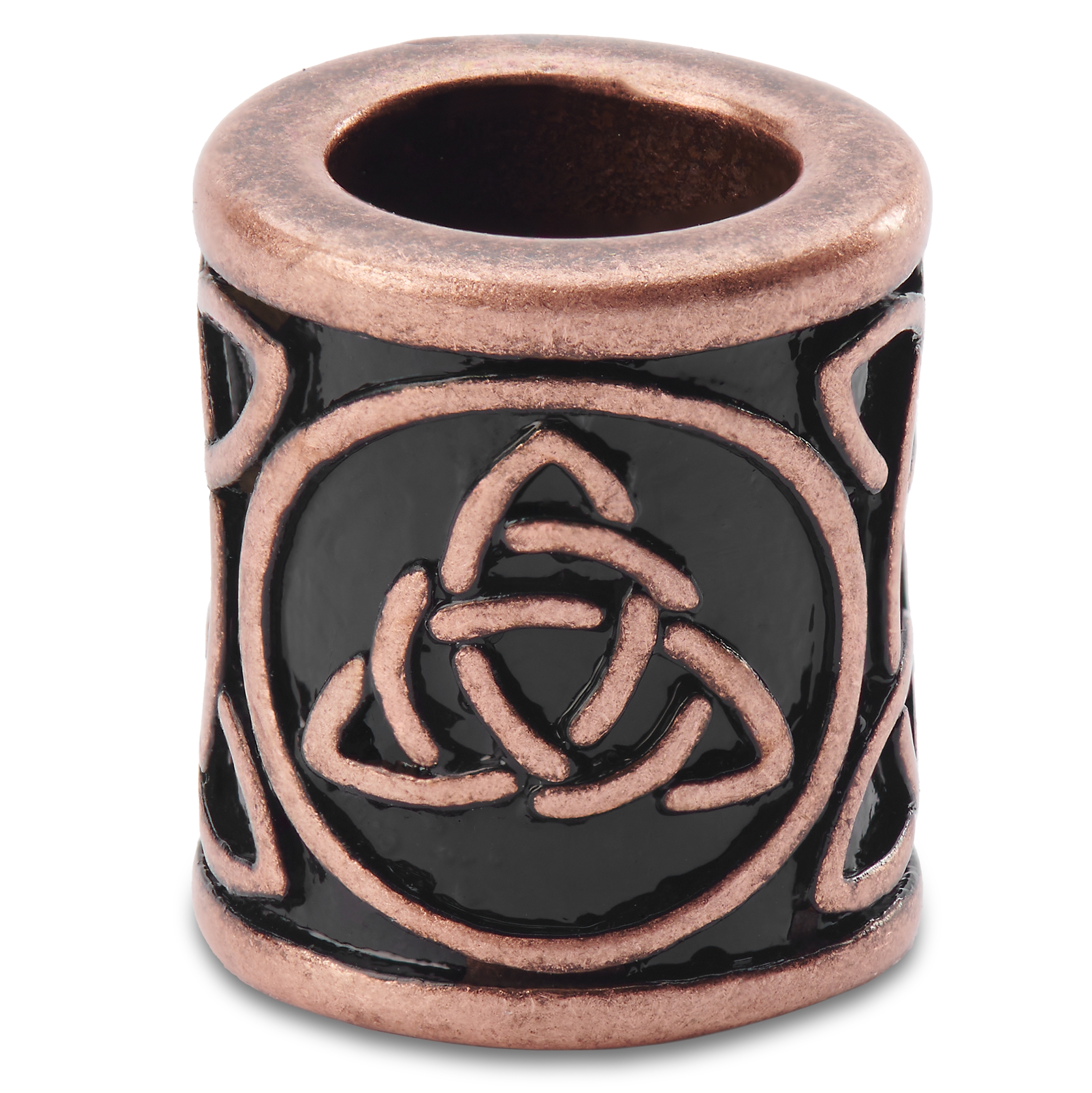 Bronsfärgad Skäggring med Keltiskt Knutmönster i Rostfritt Stål - 2