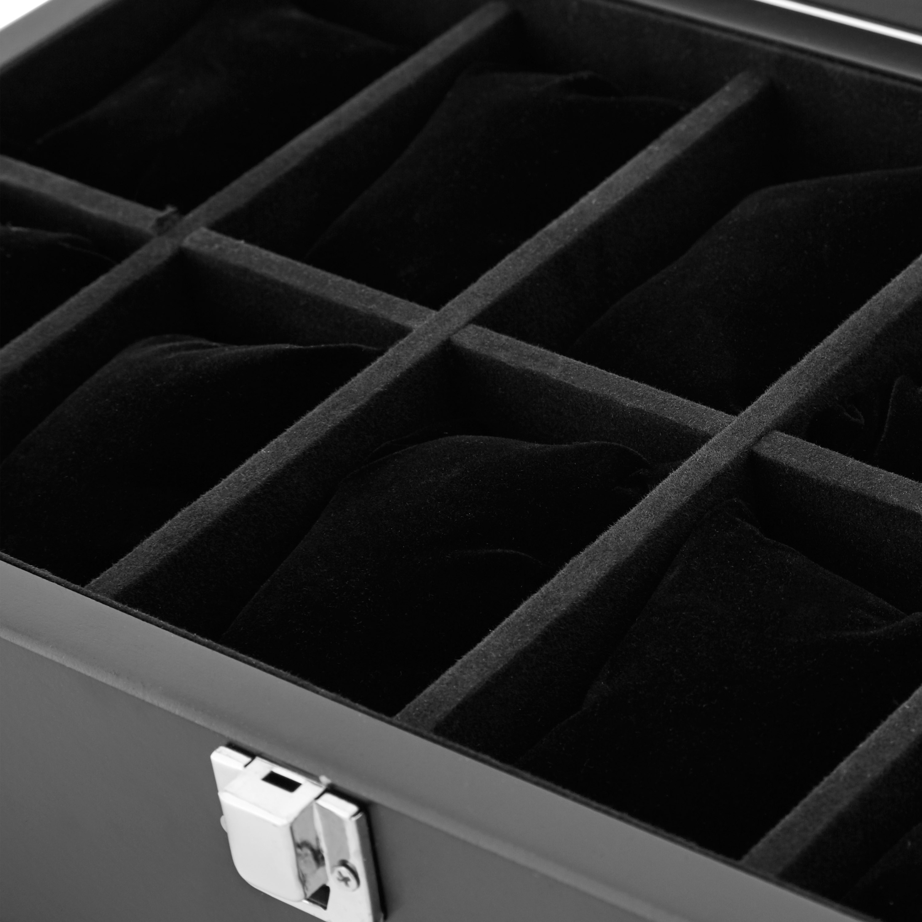 Black New Zealand Pine Veneer Watch Box - 12 Watches - 3