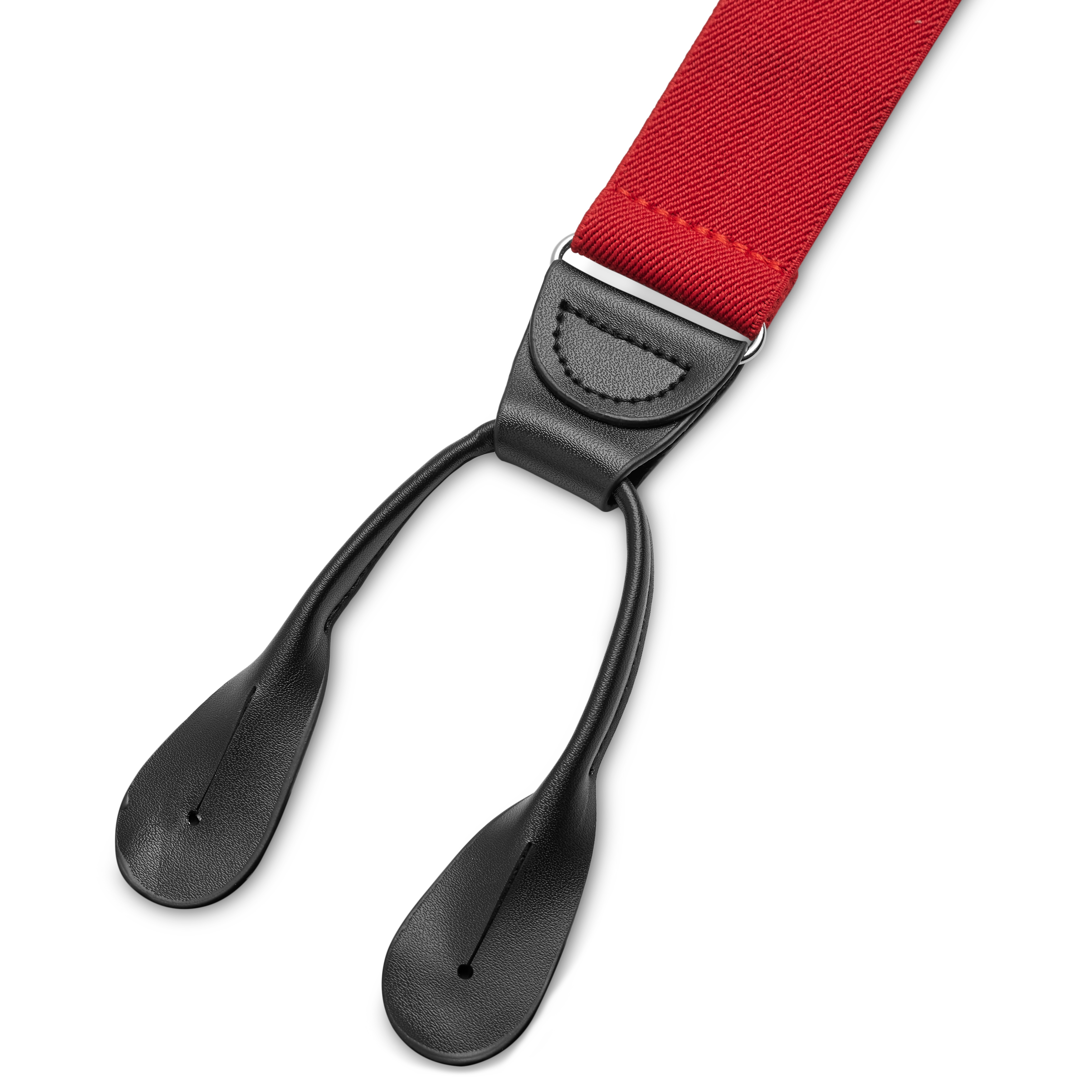 Wide Dark Red Split Button Braces - 3