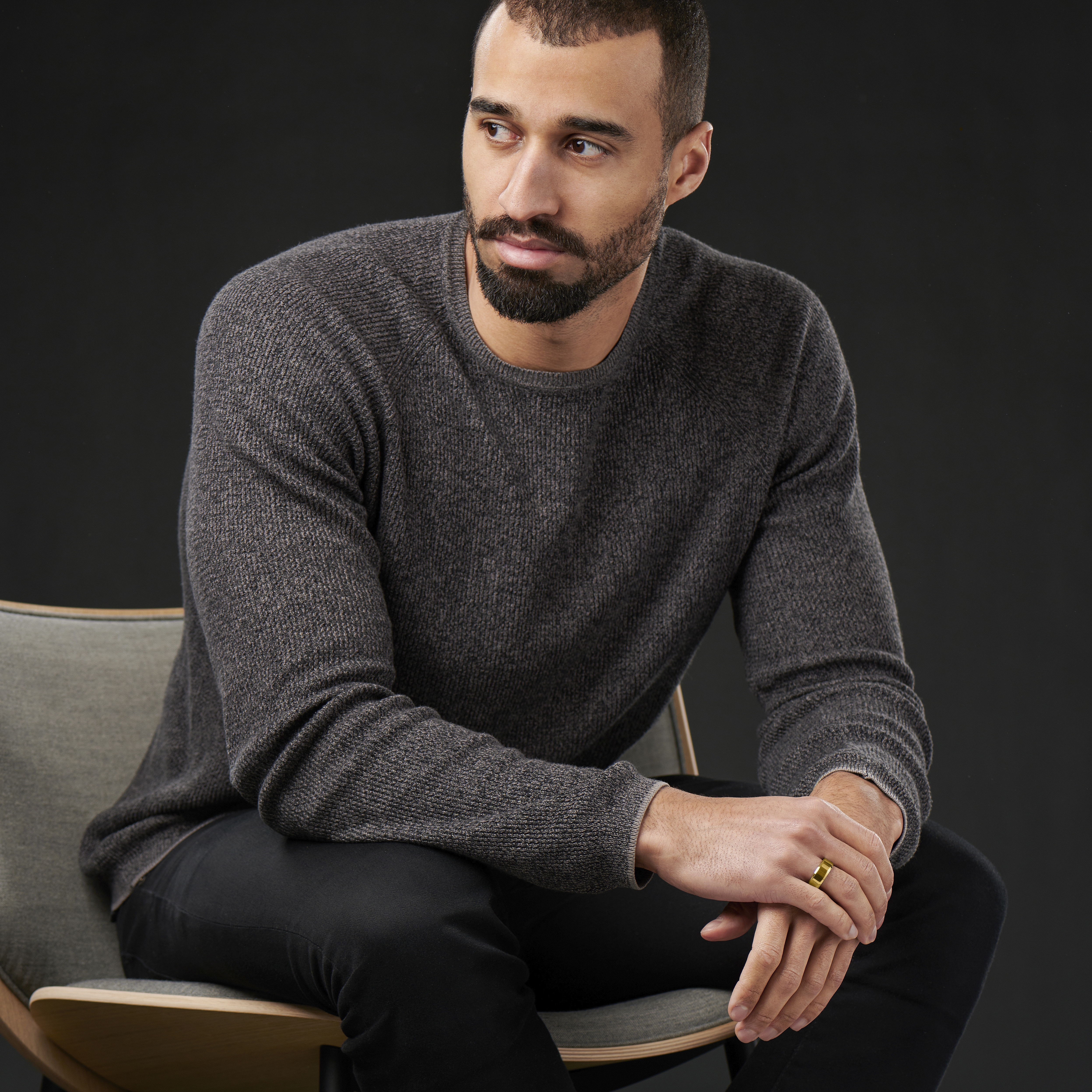 Blank Fasad Stålring i Guldfärg - 5