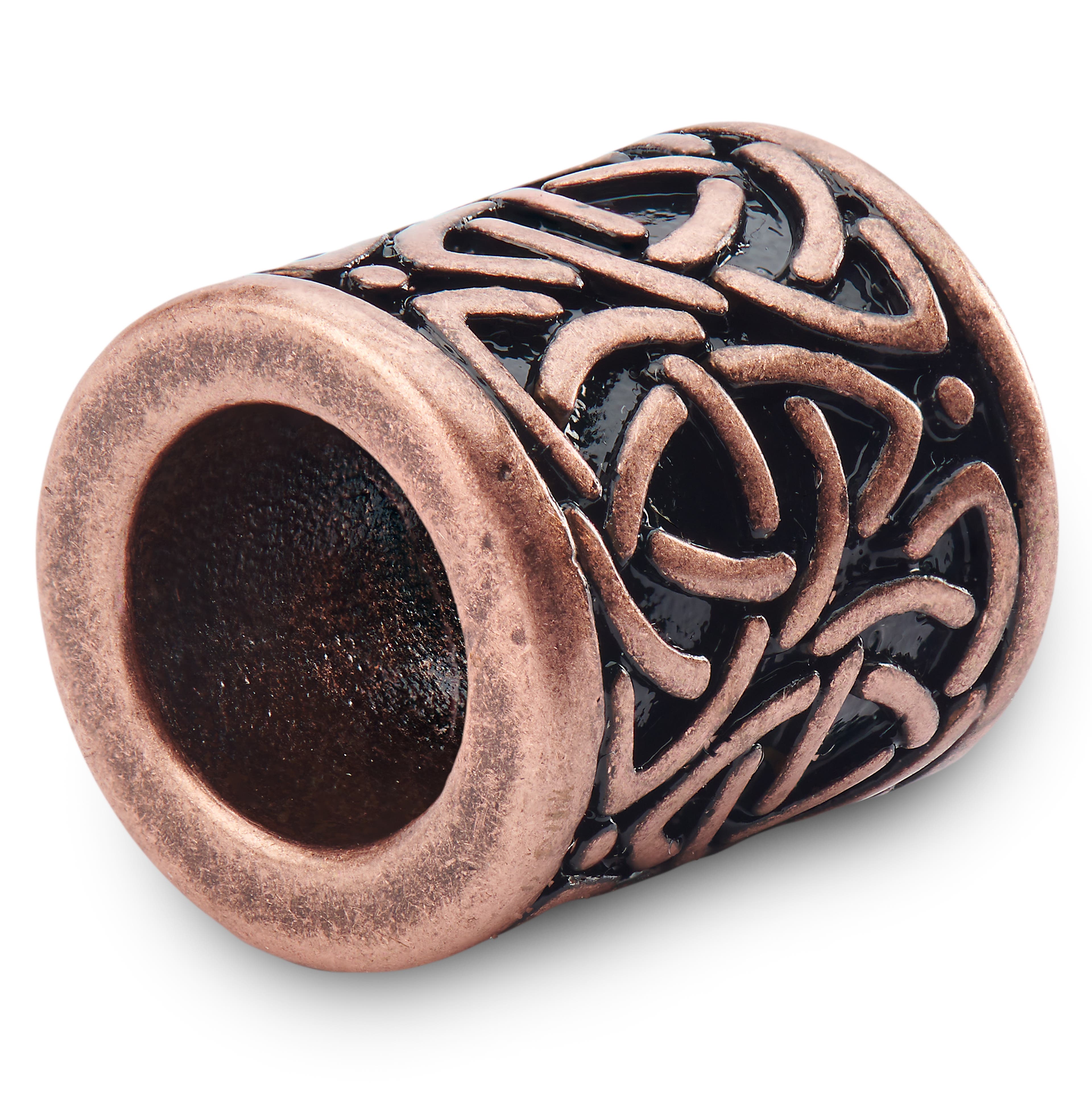 Inel de barbă cu noduri celtice nuanța bronzului