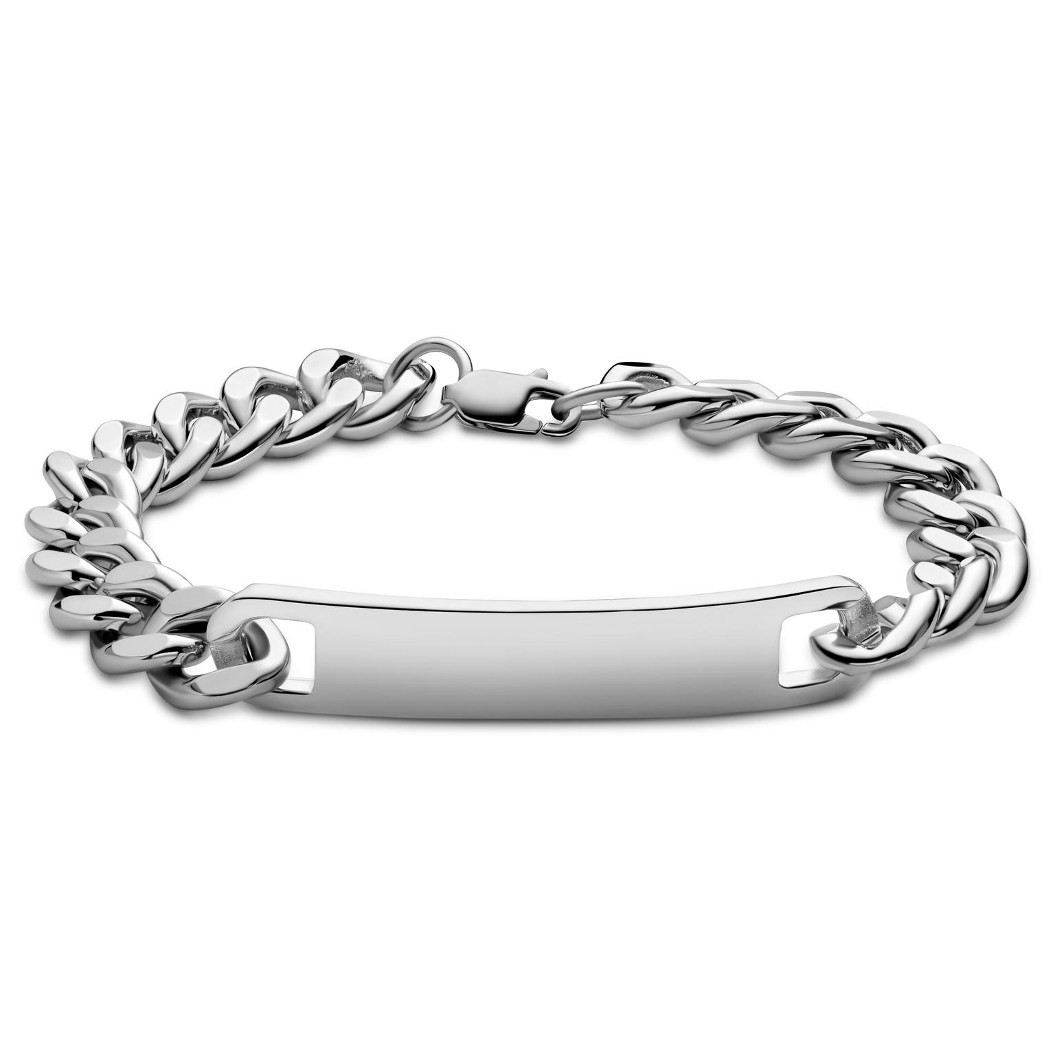 Argentia | 925er | 10 mm rhodiniertes Sterling Silber ID-Armband Argentia | 925er | 10 mm rhodiniertes Sterling Silber ID-Armband