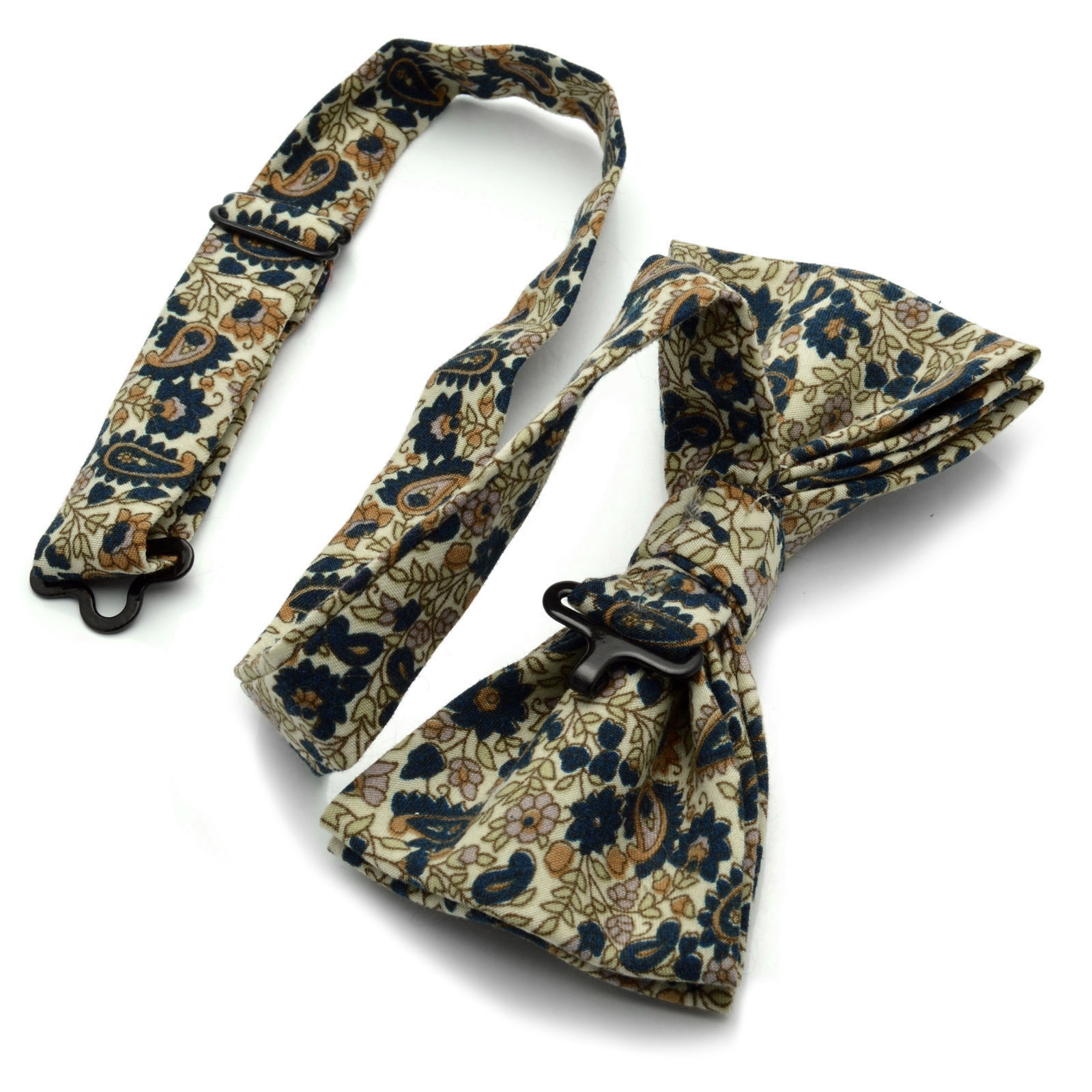 Cremefärgad Paisley Fluga - 2