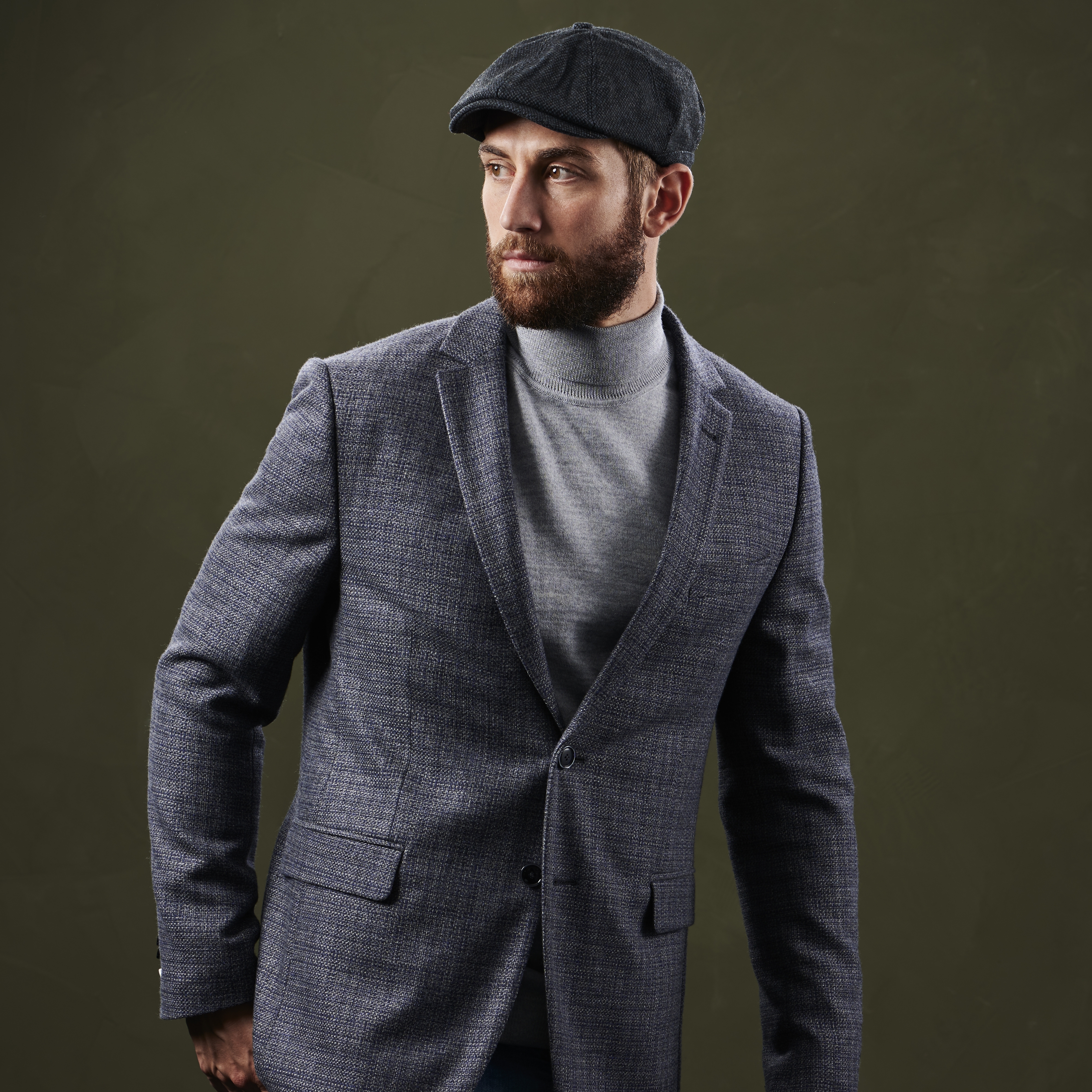 Grey-Blue Paperboy Flat Cap - 6
