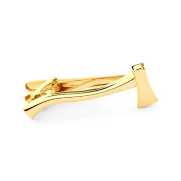 Ac de cravată auriu cu model tip topor