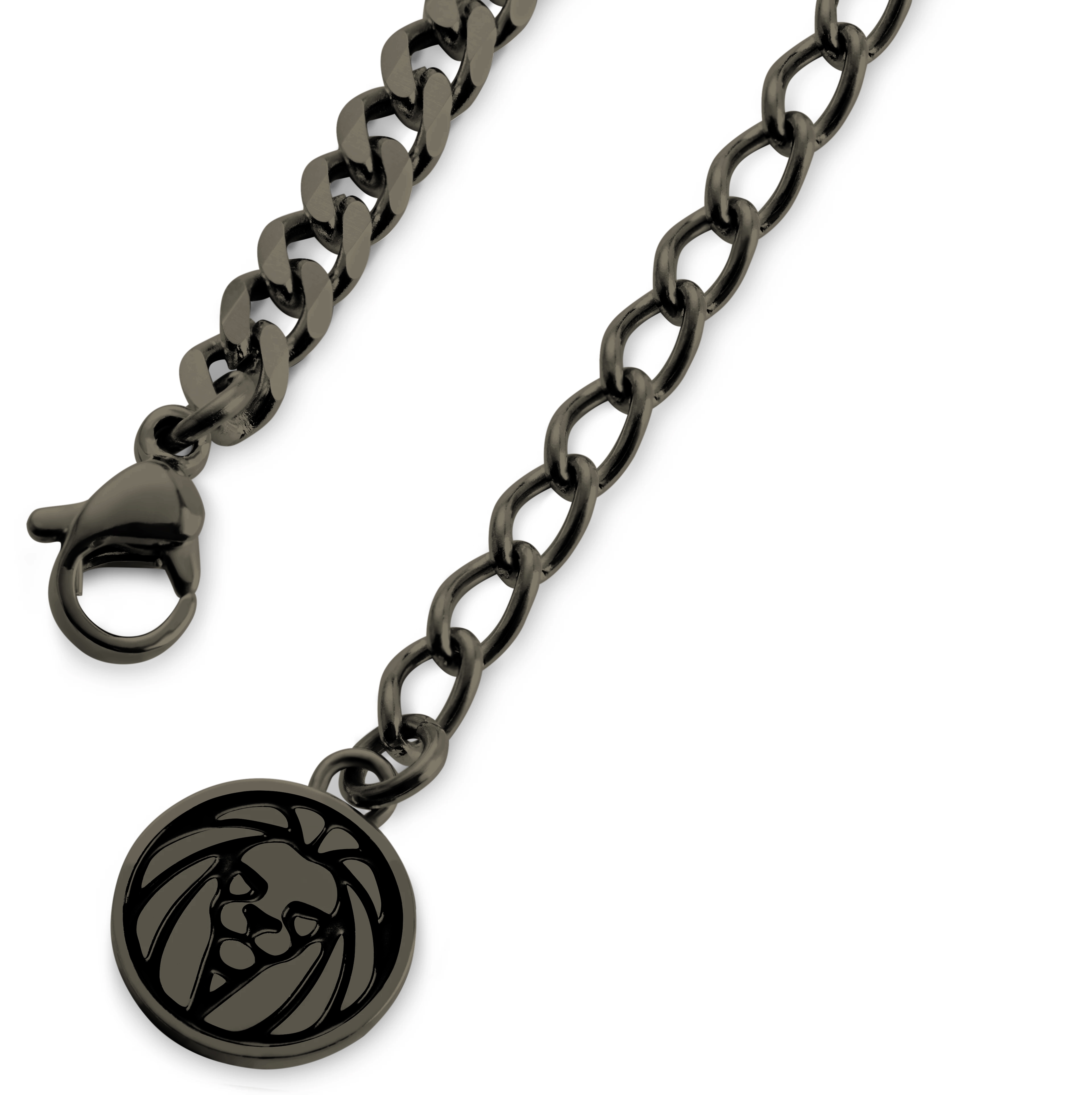 Icarus | Gunmetal Black Stainless Steel Geometric Pattern Dog Tag Necklace - 6