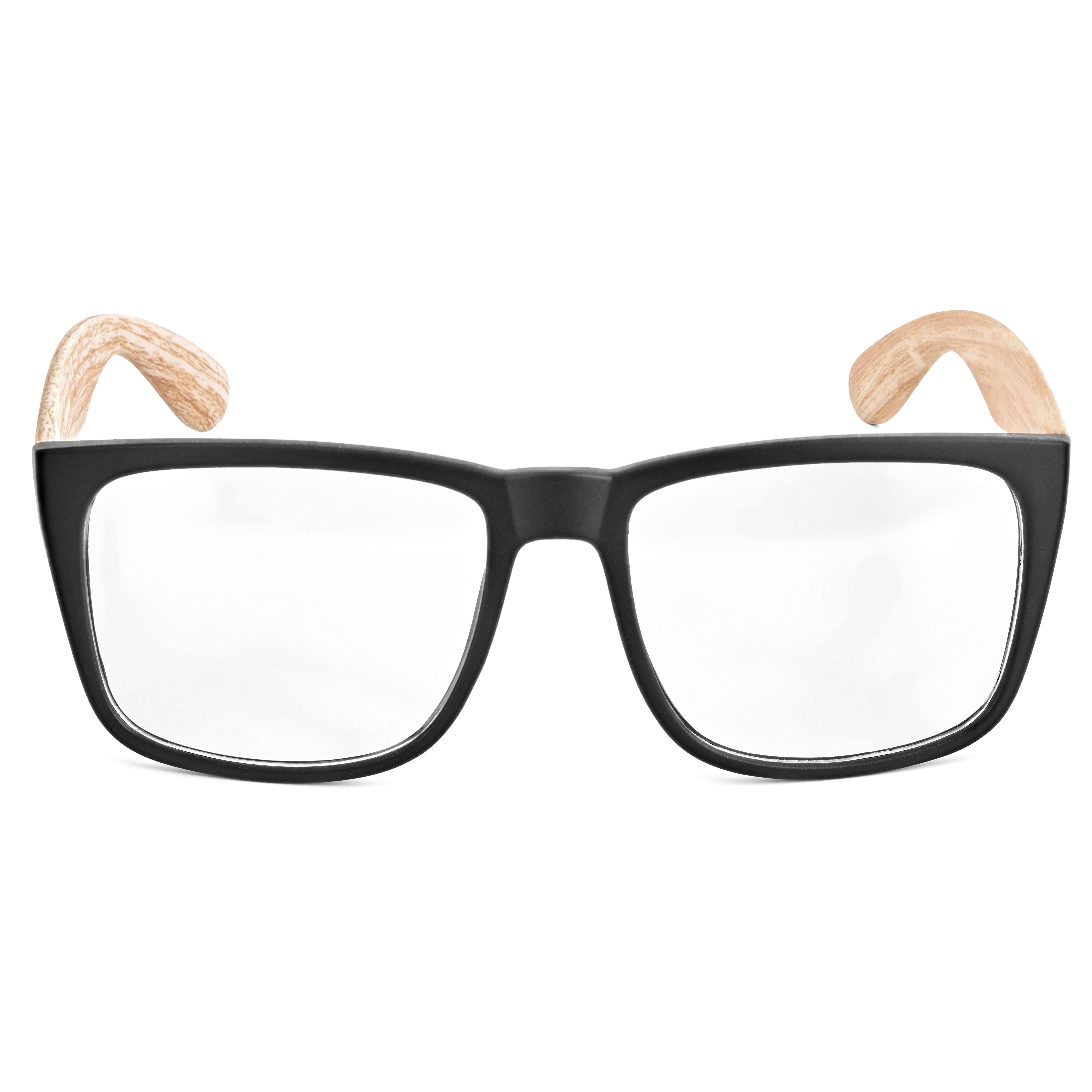 Mākslīgā koka gaiša ietvara brilles - 1