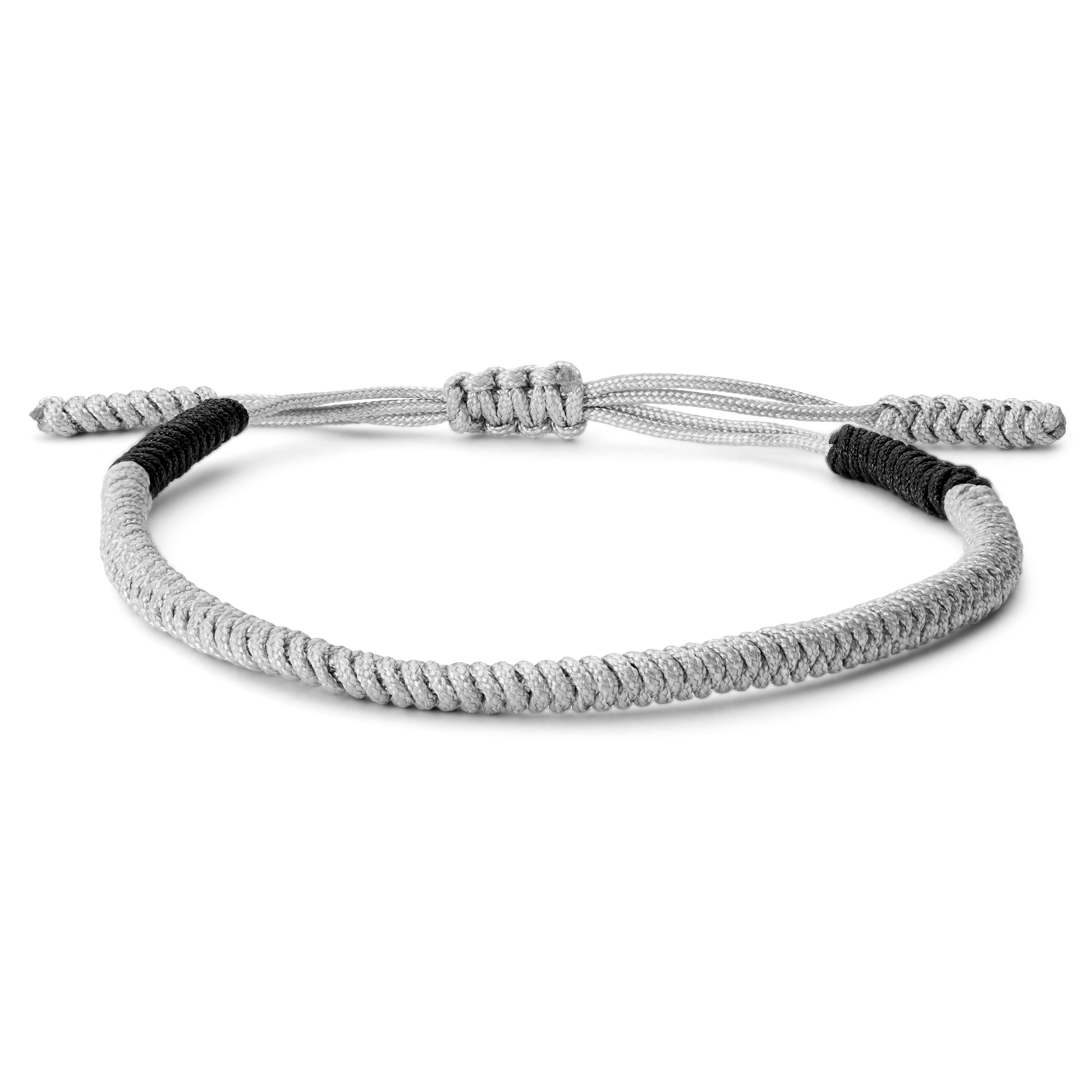 ブレスレット LABEL K FW21 BRAIDED FABRIC BRACELET (BR-TISSE_GREYLOVE) Black & Grey Braided Nylon Bracelet Set | In stock! | Waykins